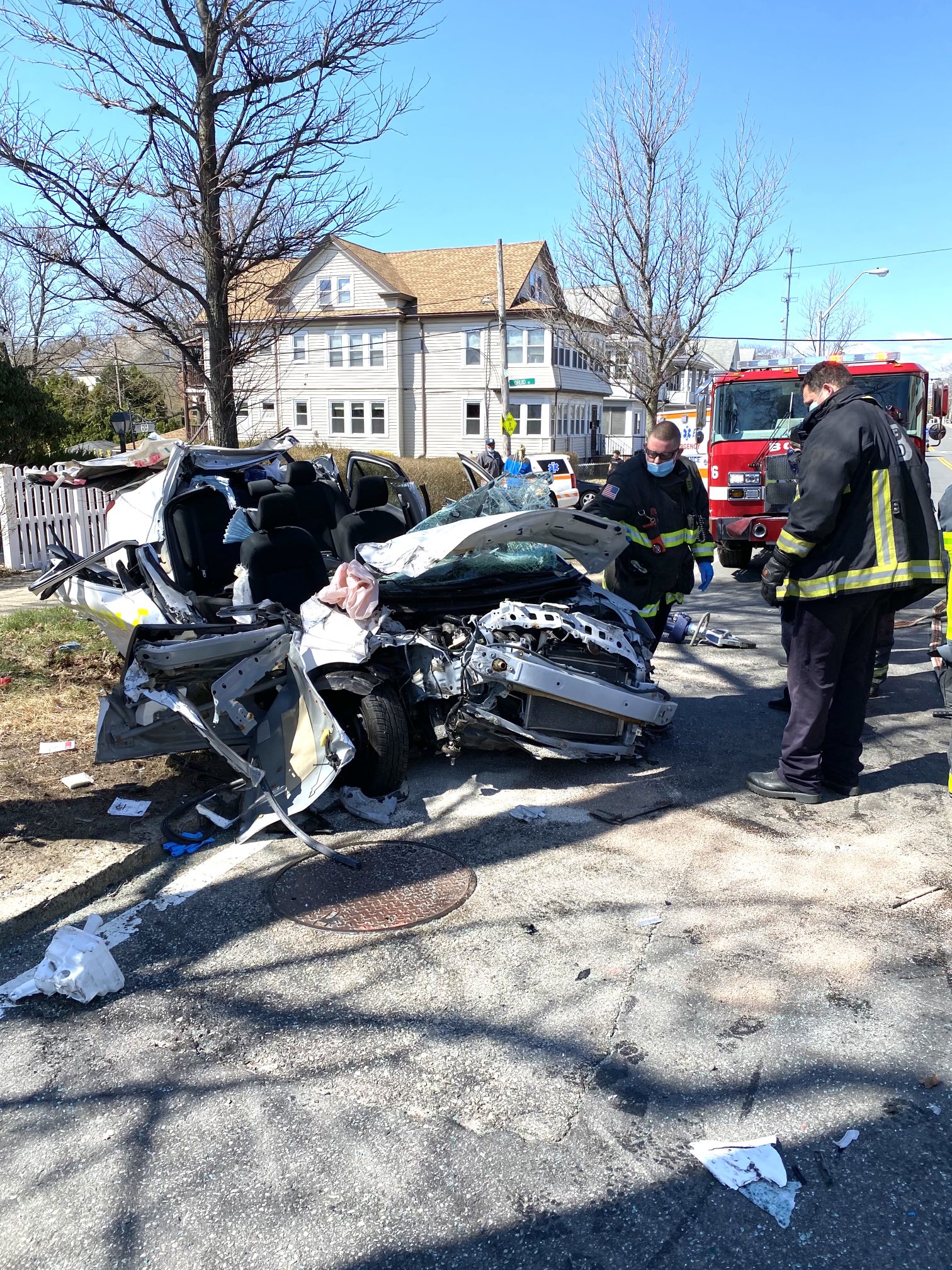 Boston firefighters free 3 people from car following serious crash ...