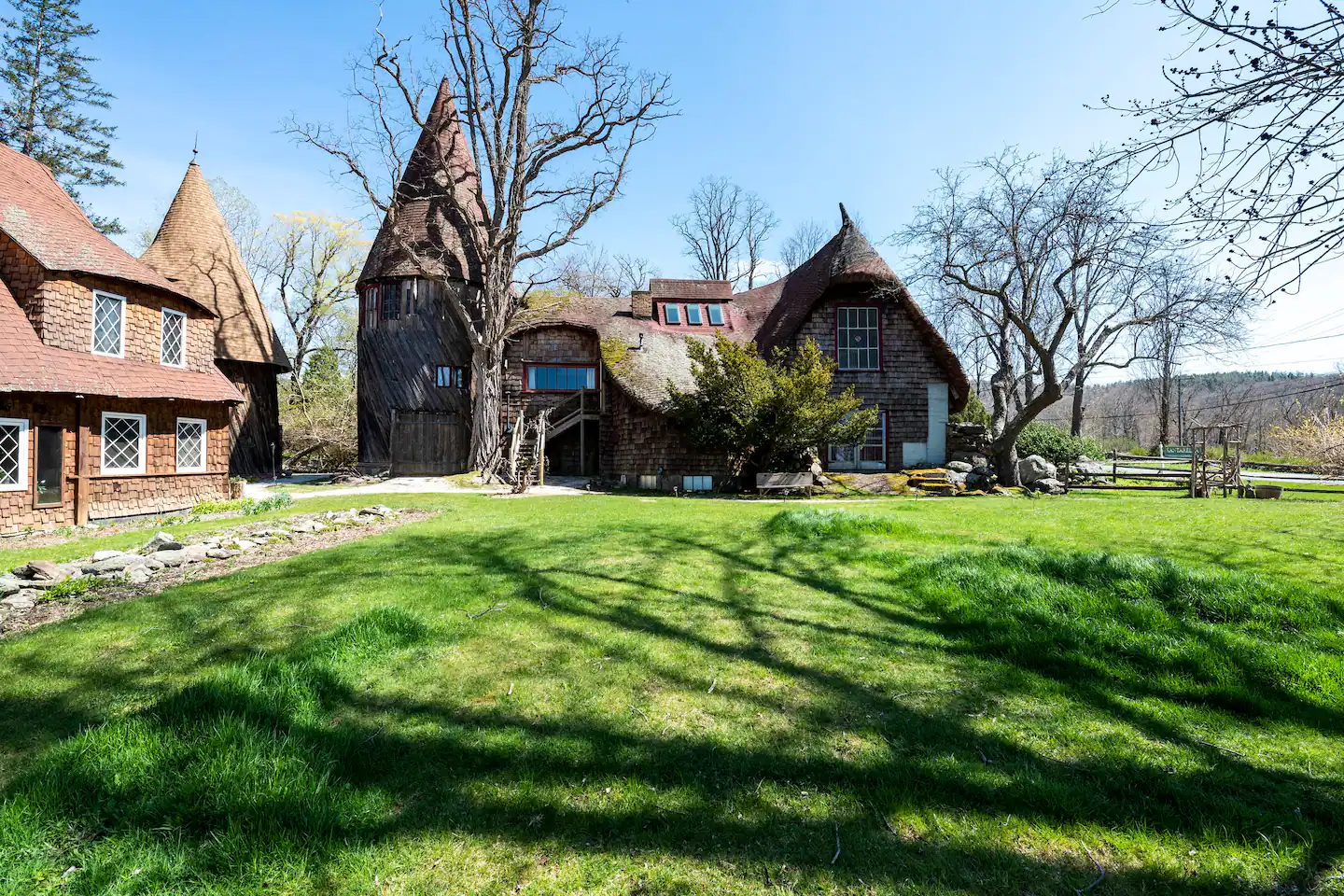 Gingerbread House Tower Airbnb at the Santarella Estate in Tyringham