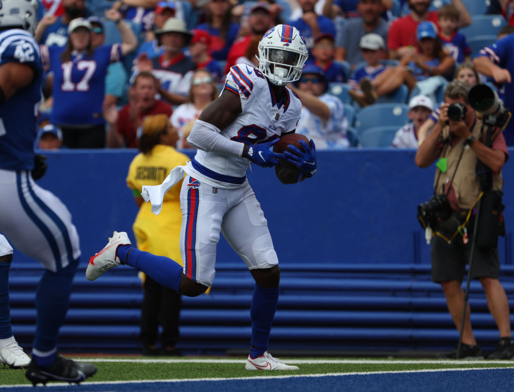 Buffalo Bills wide receiver Tyrell Shavers (80) catches a pass