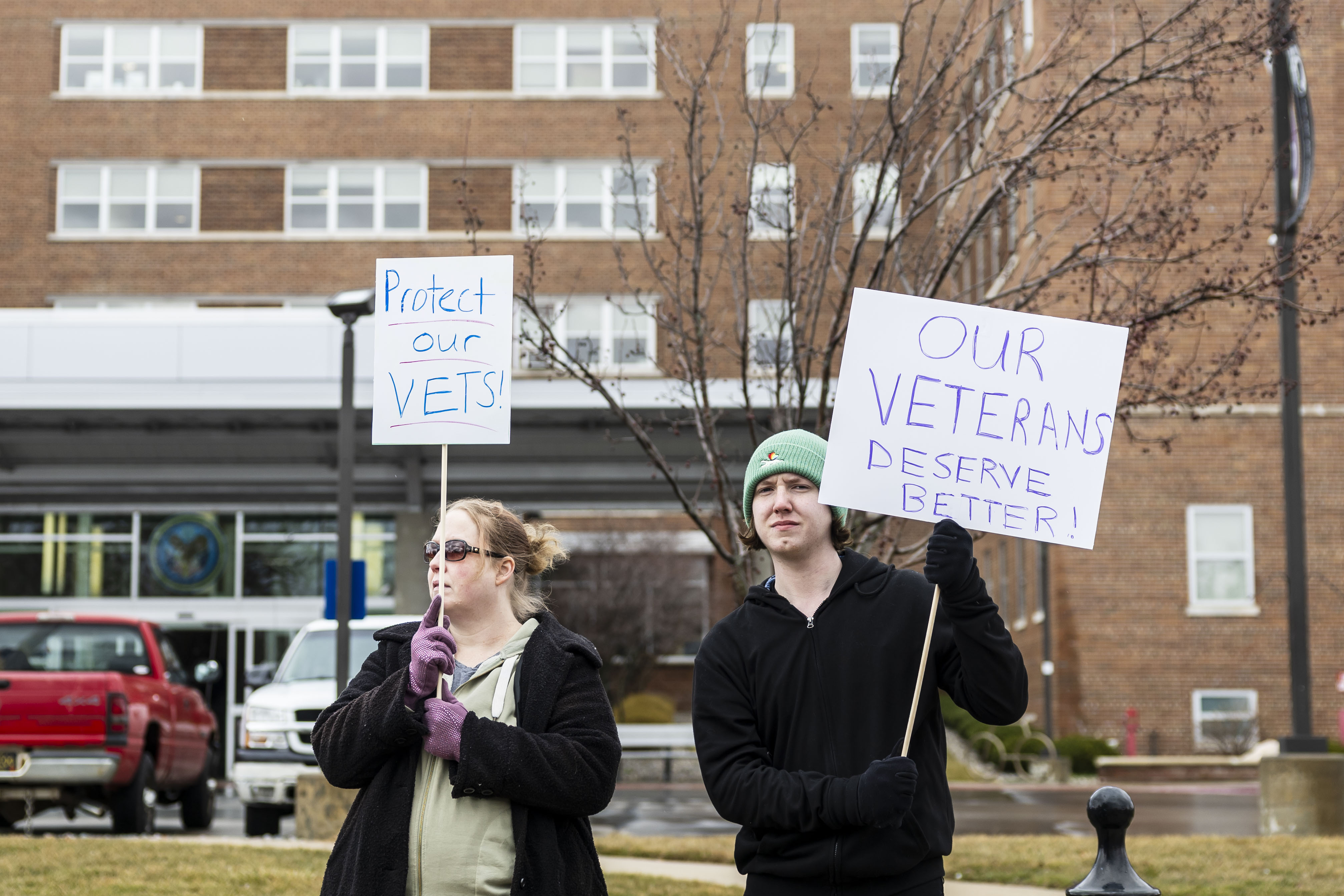 Protestors rally for veterans in front of Saginaw VA Hospital - mlive.com