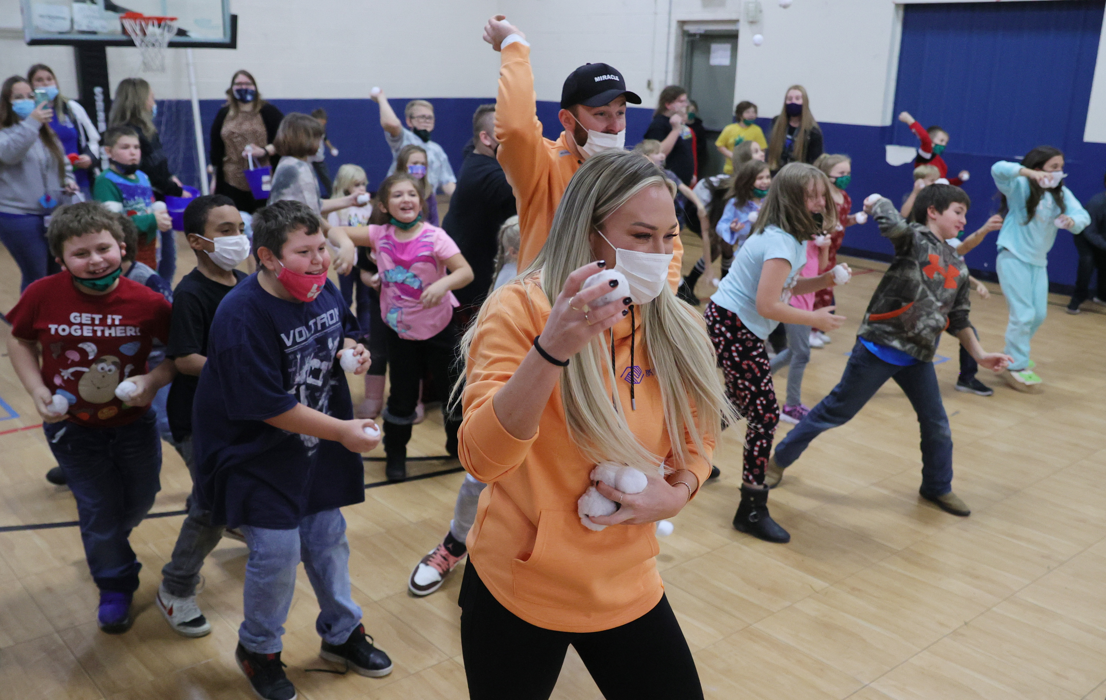 Baker and Emily Mayfield donate gifts to Boys and Girls Clubs in Elyria, December 13, 2021