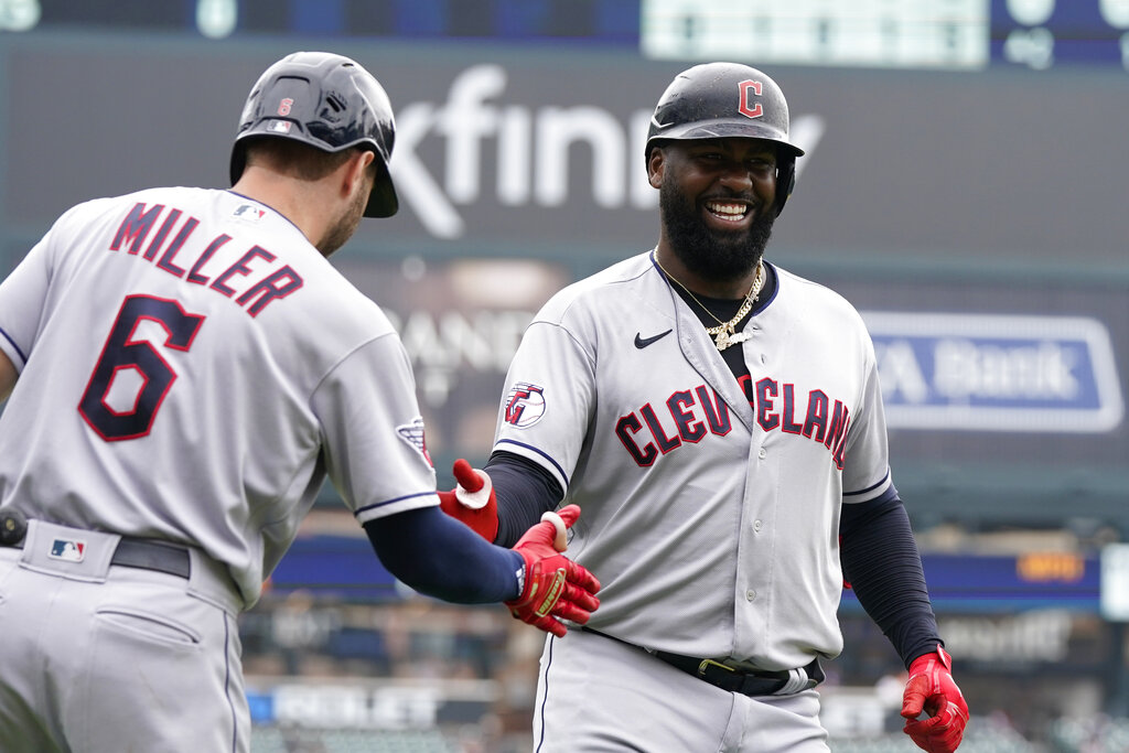 Cleveland's Franmil Reyes dedicates home run ball to fan battling