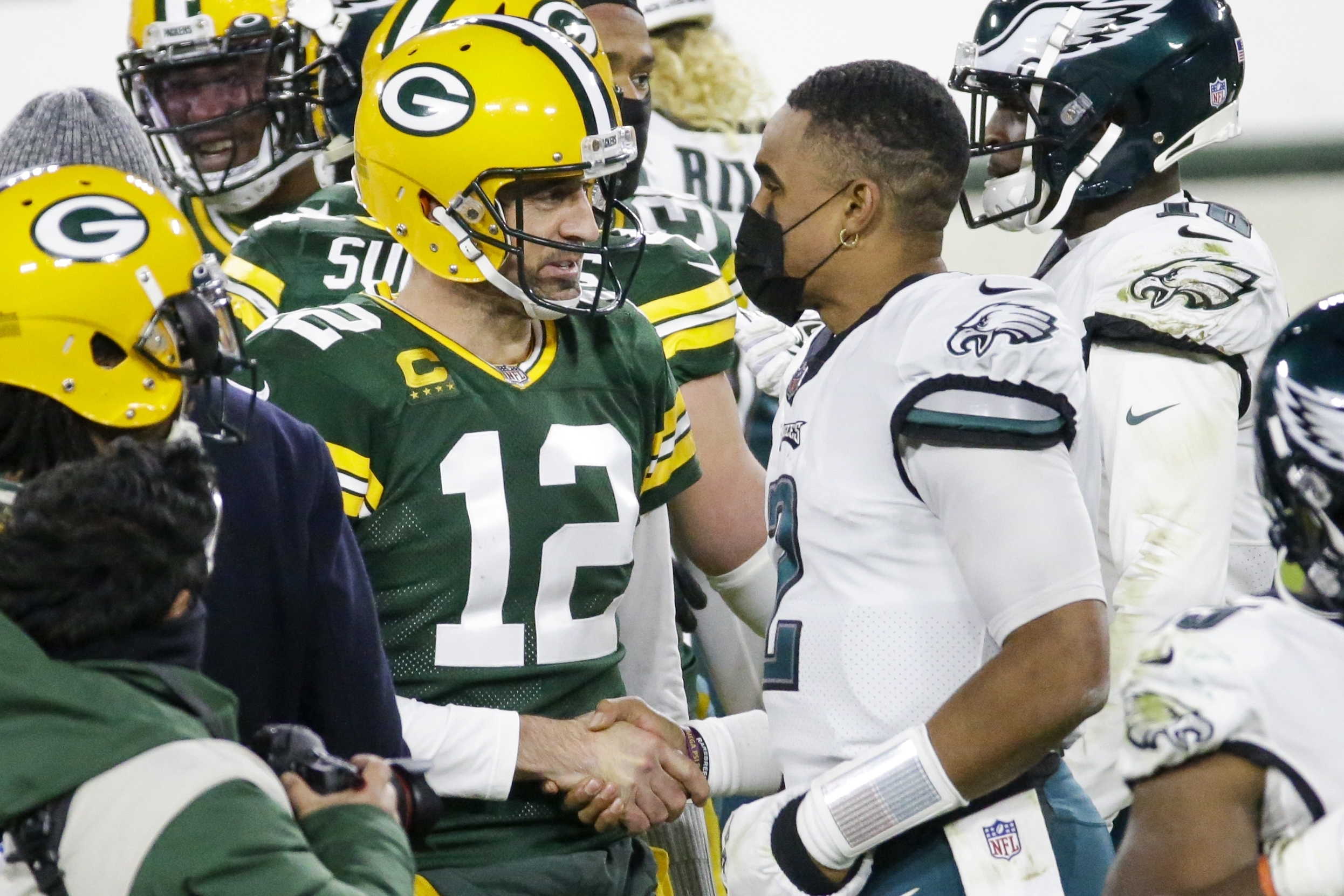 What Eagles' Jalen Hurts told Packers' Aaron Rodgers after Week 13
