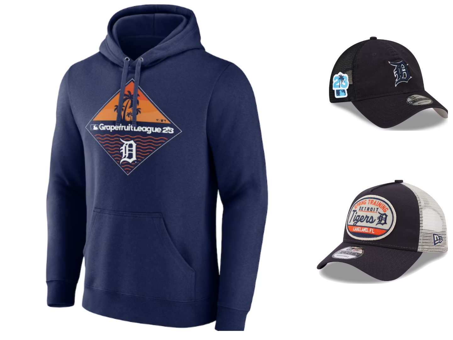 Detroit Tigers New Era 2023 Spring Training Patch A-Frame Trucker 9FORTY  Snapback Hat - Navy