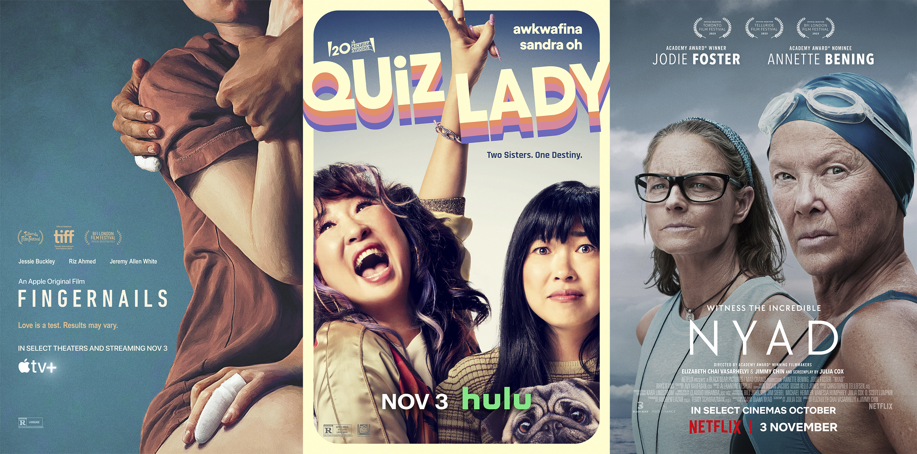 Nyad,' 'Quiz Lady,' 'Fingernails' & more: Week's best TV & movies 