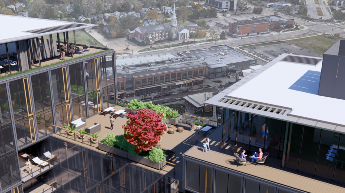 Sweating details of Van Aken apartment tower design in Shaker Heights