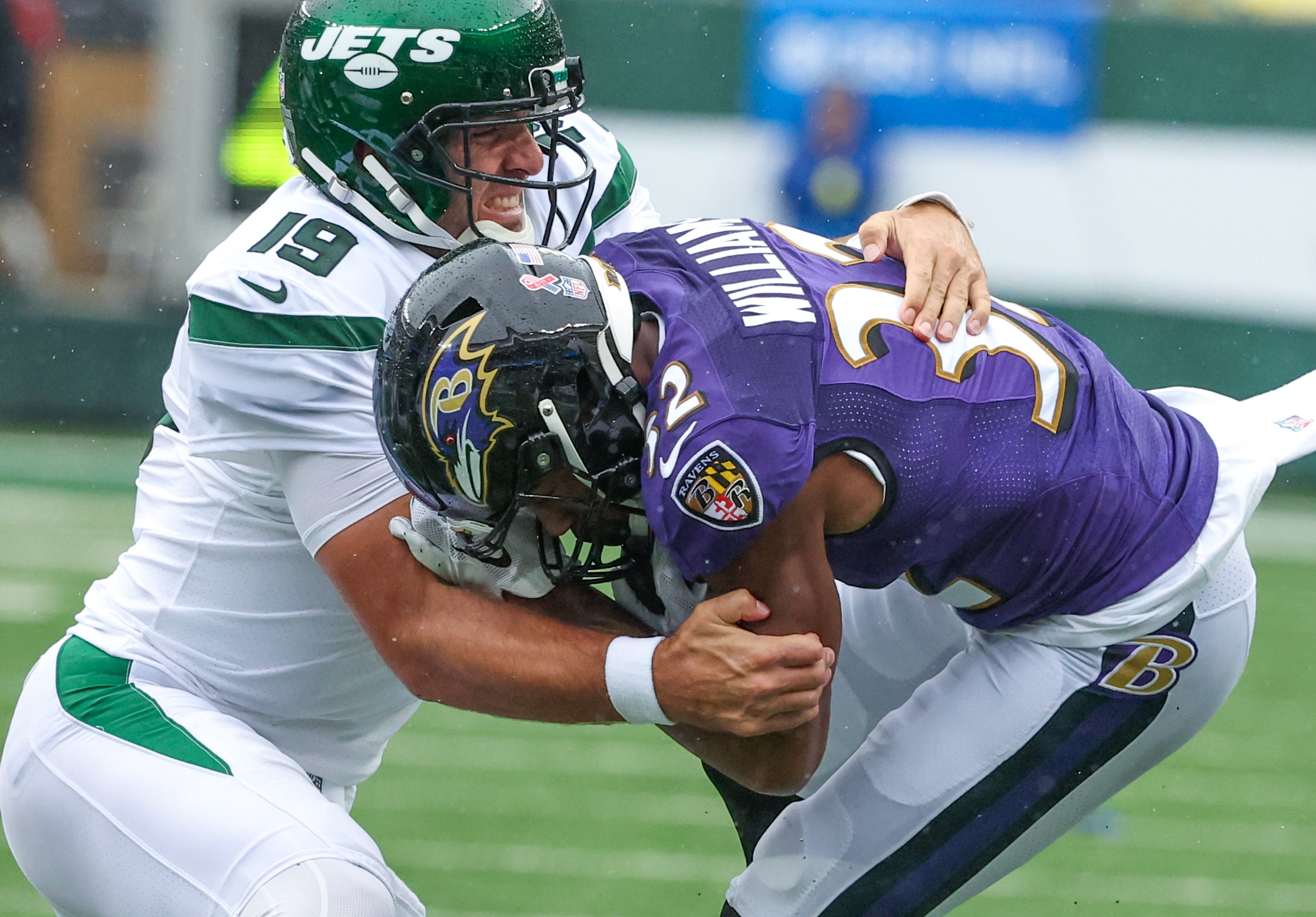 Baltimore Ravens safety Marcus Williams (32) in action against the