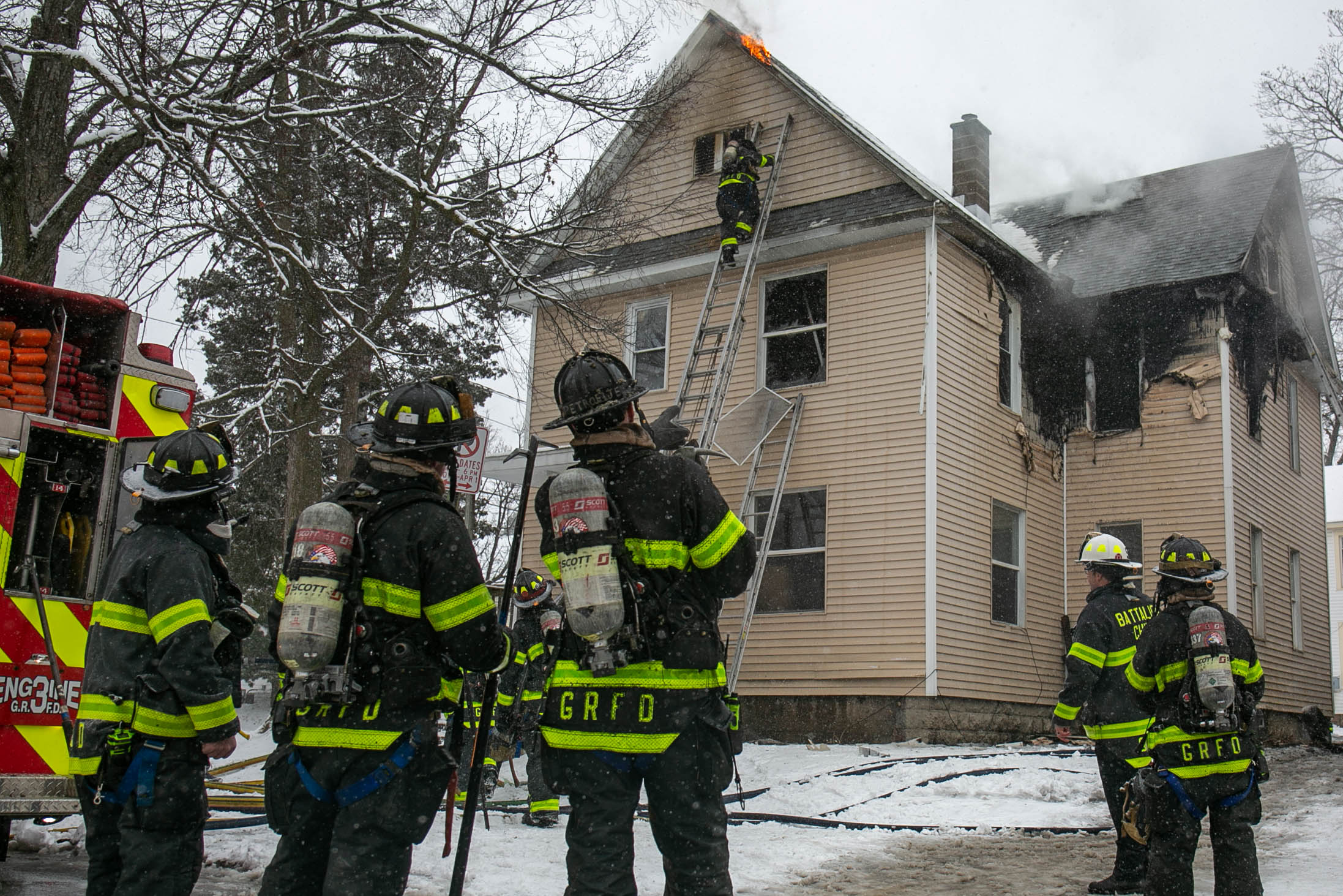 Grand Rapids fire department battles fire at Third Street home - mlive.com