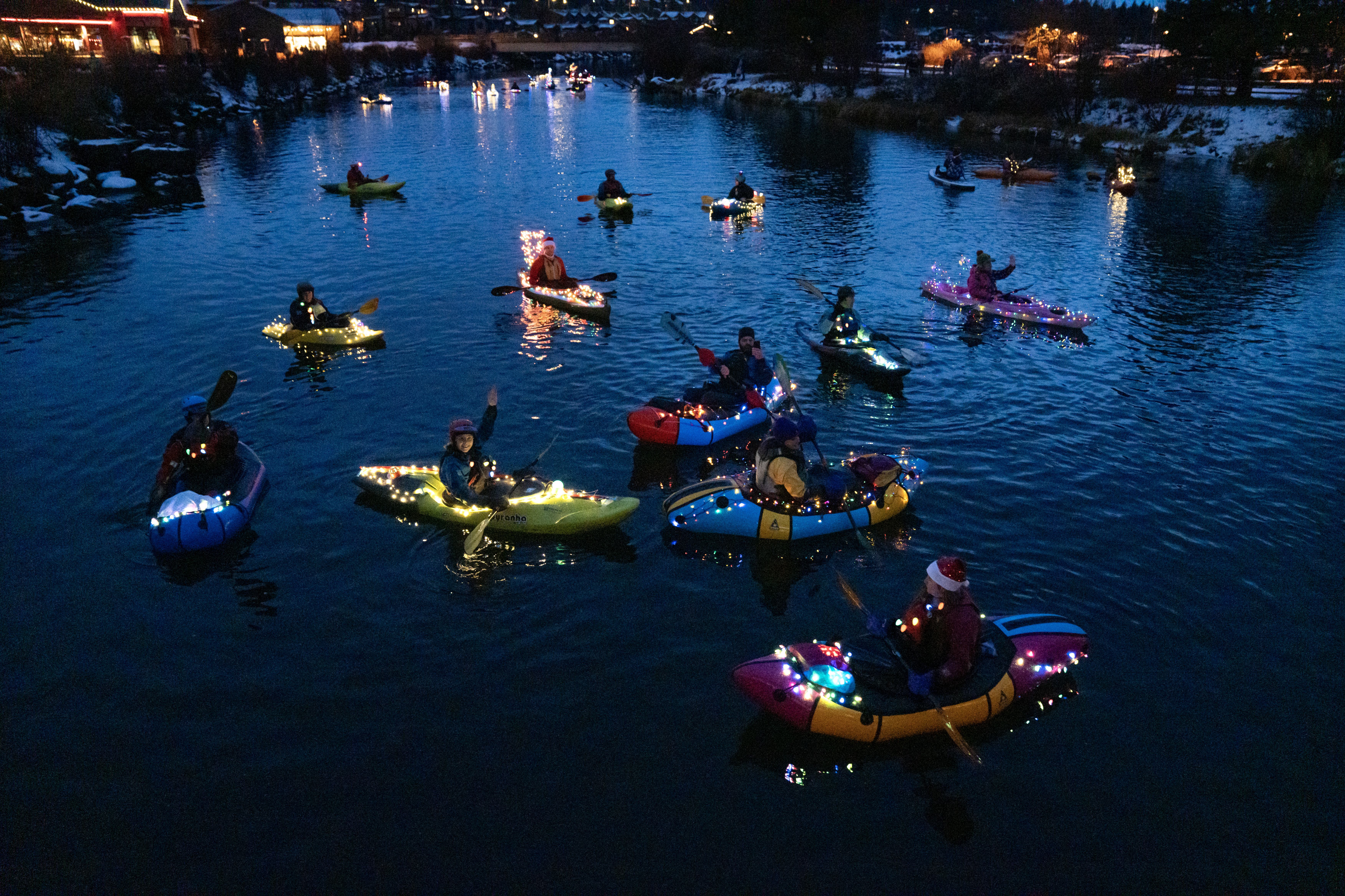 Bend Holiday Lights Paddle Parade illuminates the Deschutes River