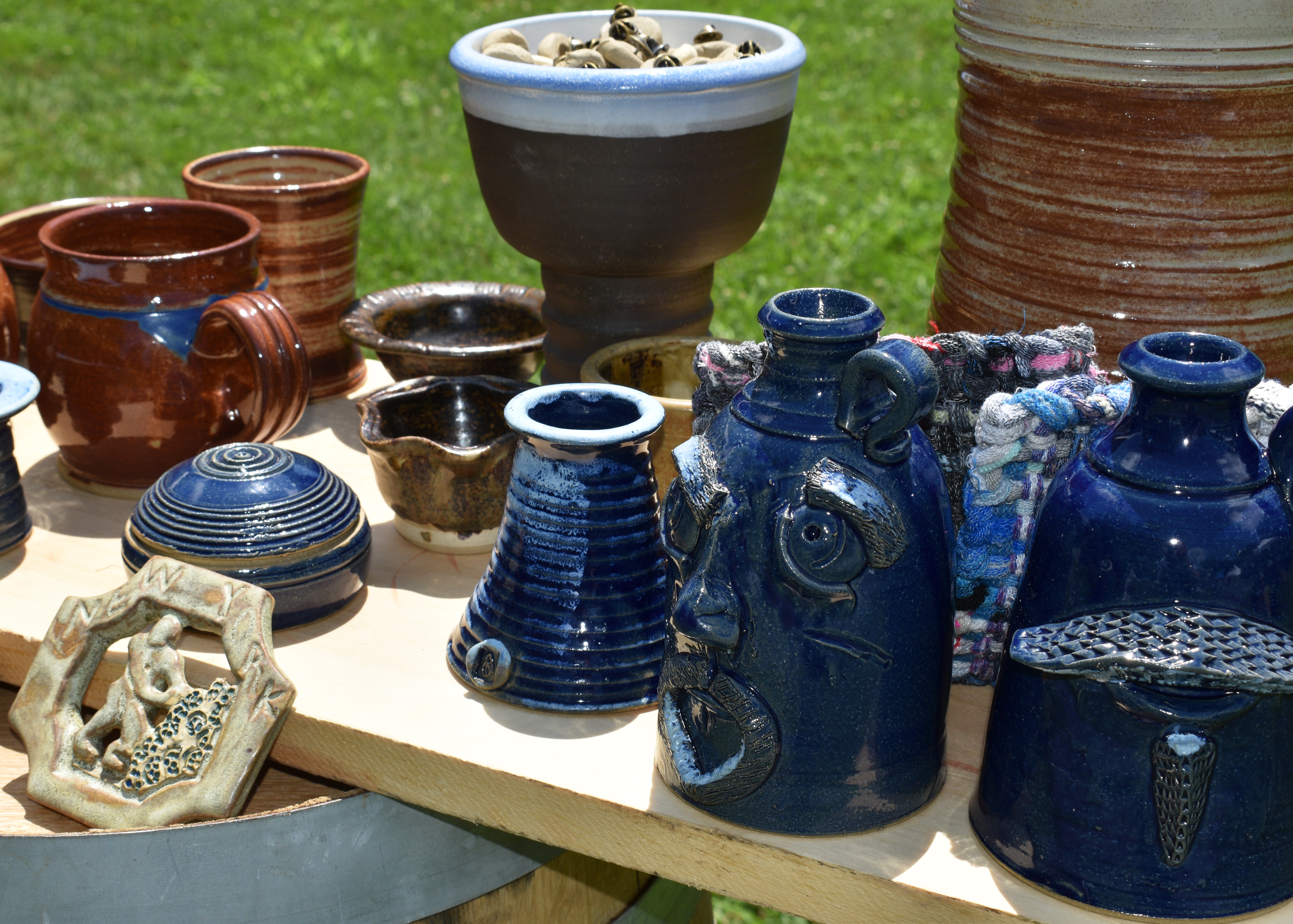 Pottery is for sale alongside a throwing-demonstration tent from Ramsey, New Jersey-based Dan Jenkins Pottery as Historic Bethlehem Museums & Sites opens its two-day Blueberry Festival & Market To Go on Saturday, July 13, 2024, at Burnside Plantation. It continues Sunday.