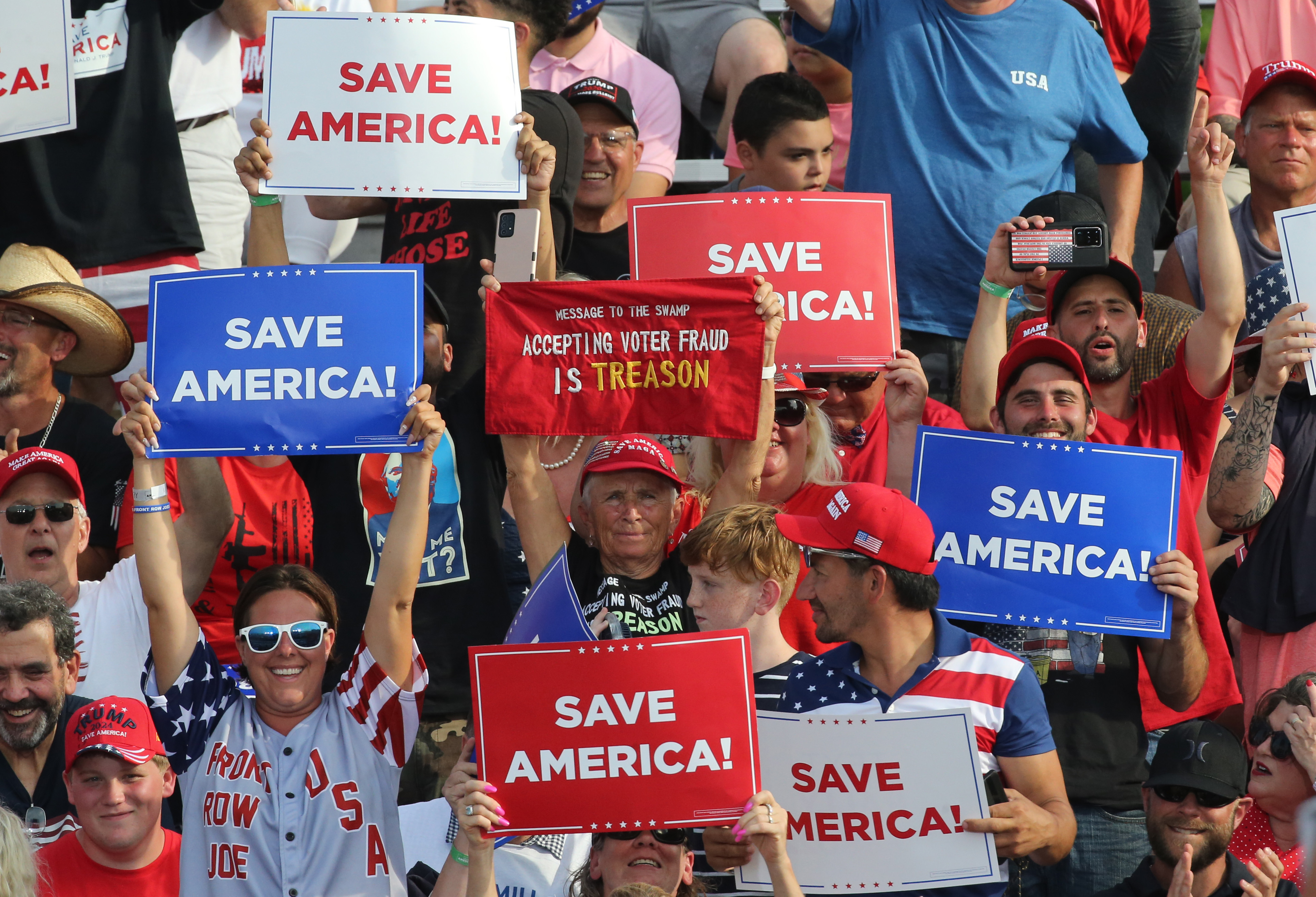 President Donald Trump holds first rally since leaving office at the ...