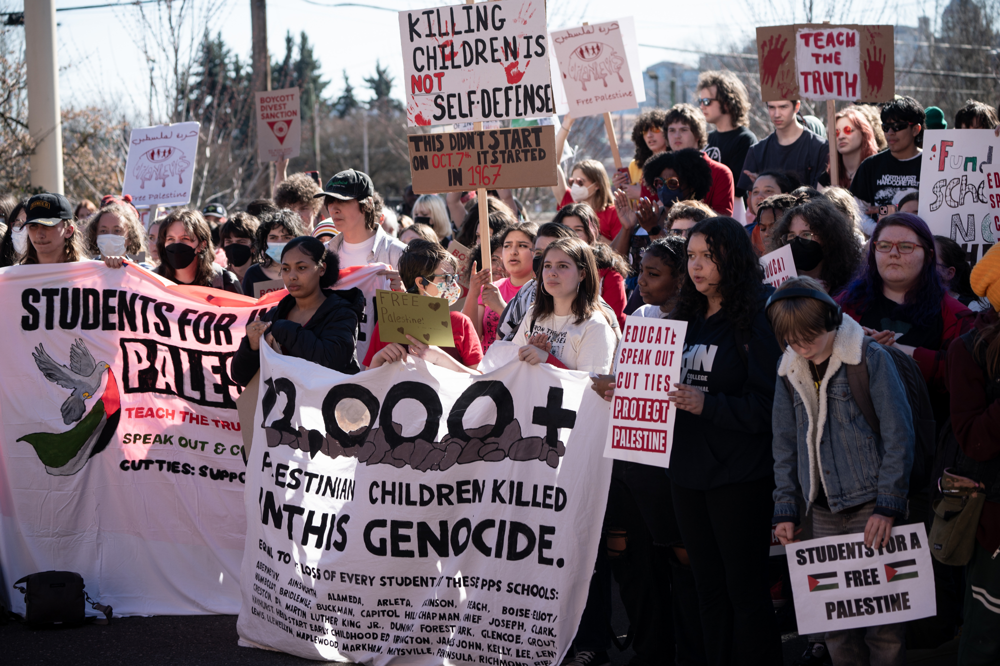 Portland student walkout for Palestine March 15, 2024 