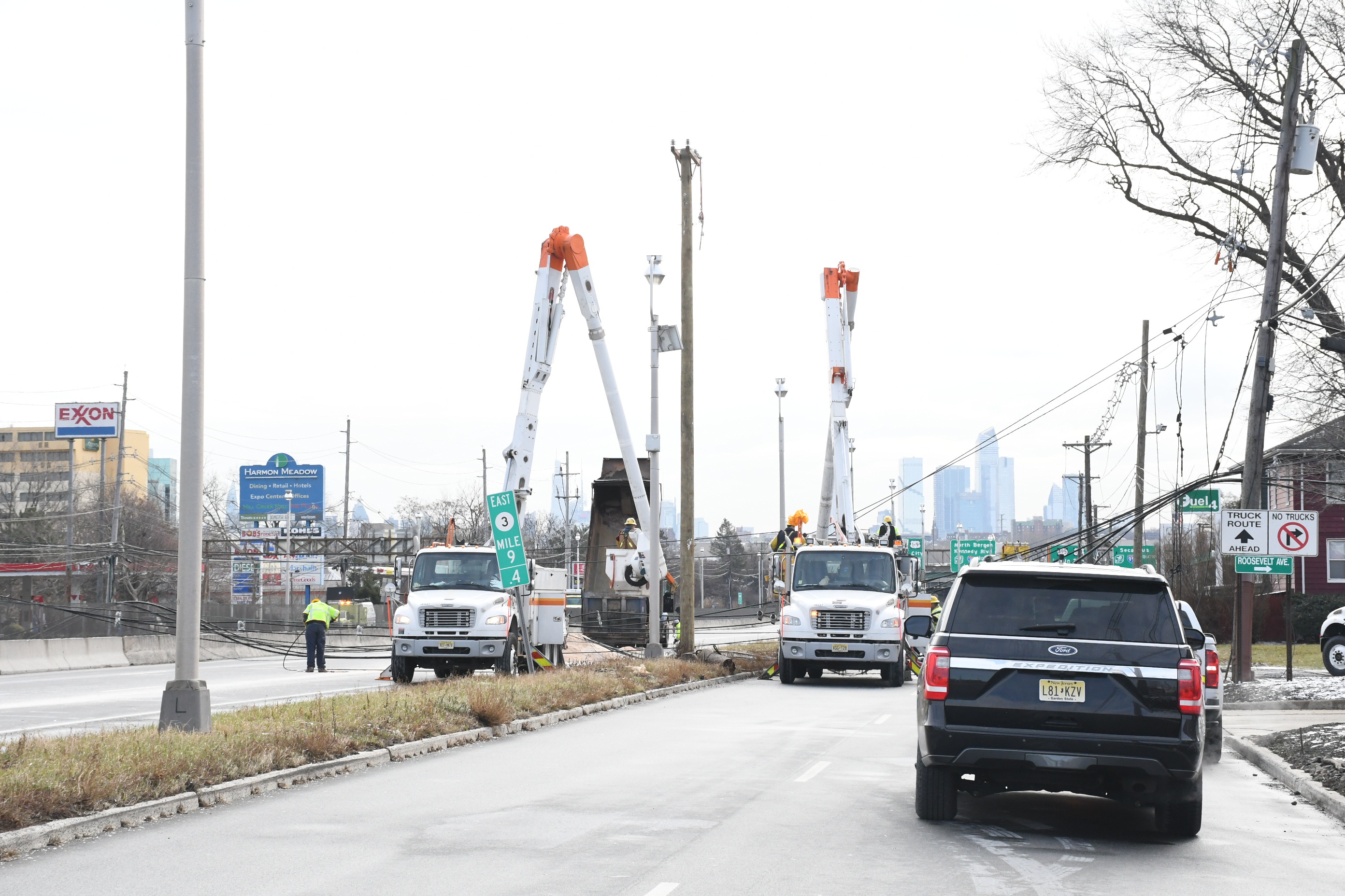PSE&G crews repair Route 3 utility poles taken down by truck - nj.com