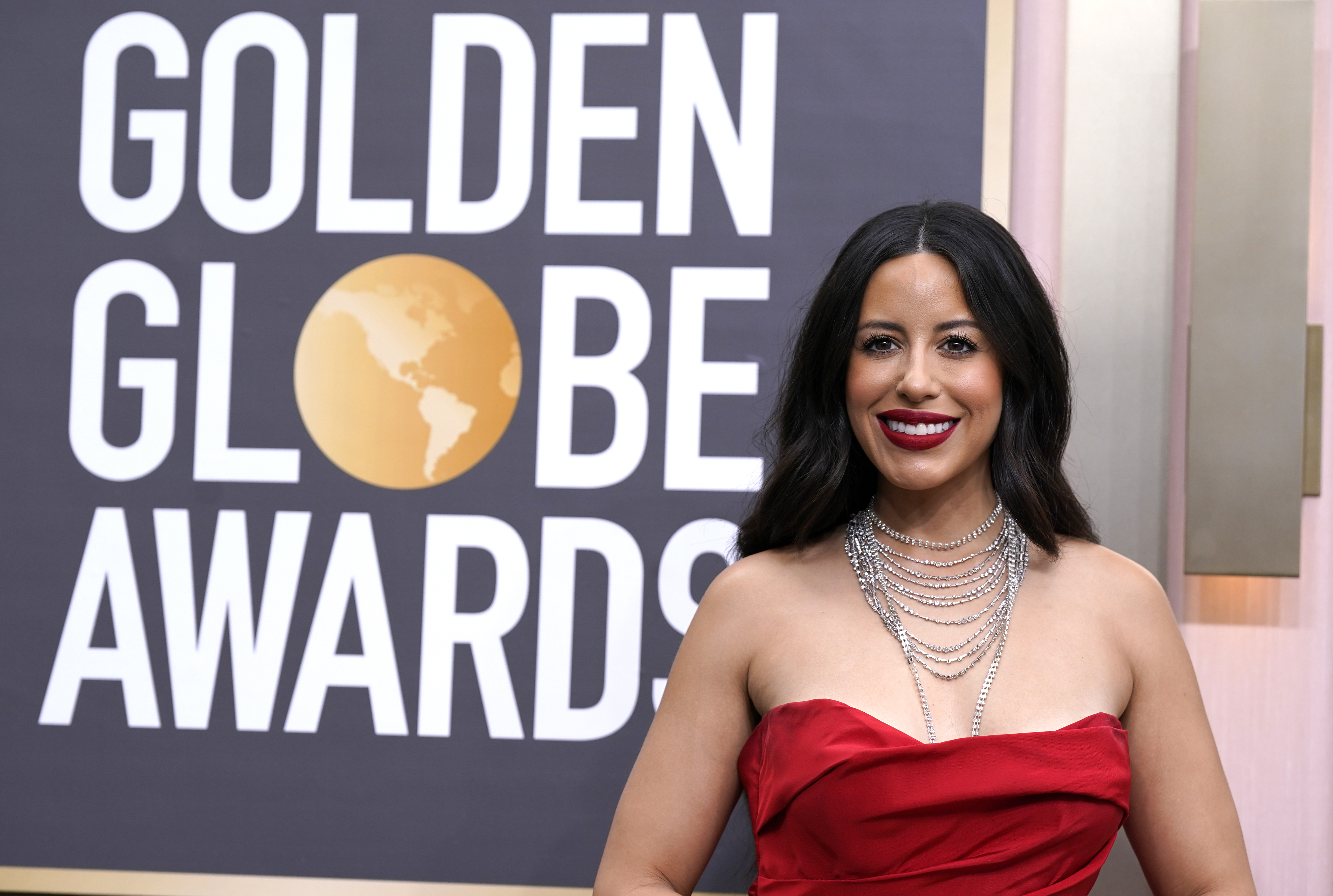 Naz Perez arrives at the 80th annual Golden Globe Awards at the Beverly Hilton Hotel on Tuesday, Jan. 10, 2023, in Beverly Hills, Calif. (Photo by Jordan Strauss/Invision/AP)