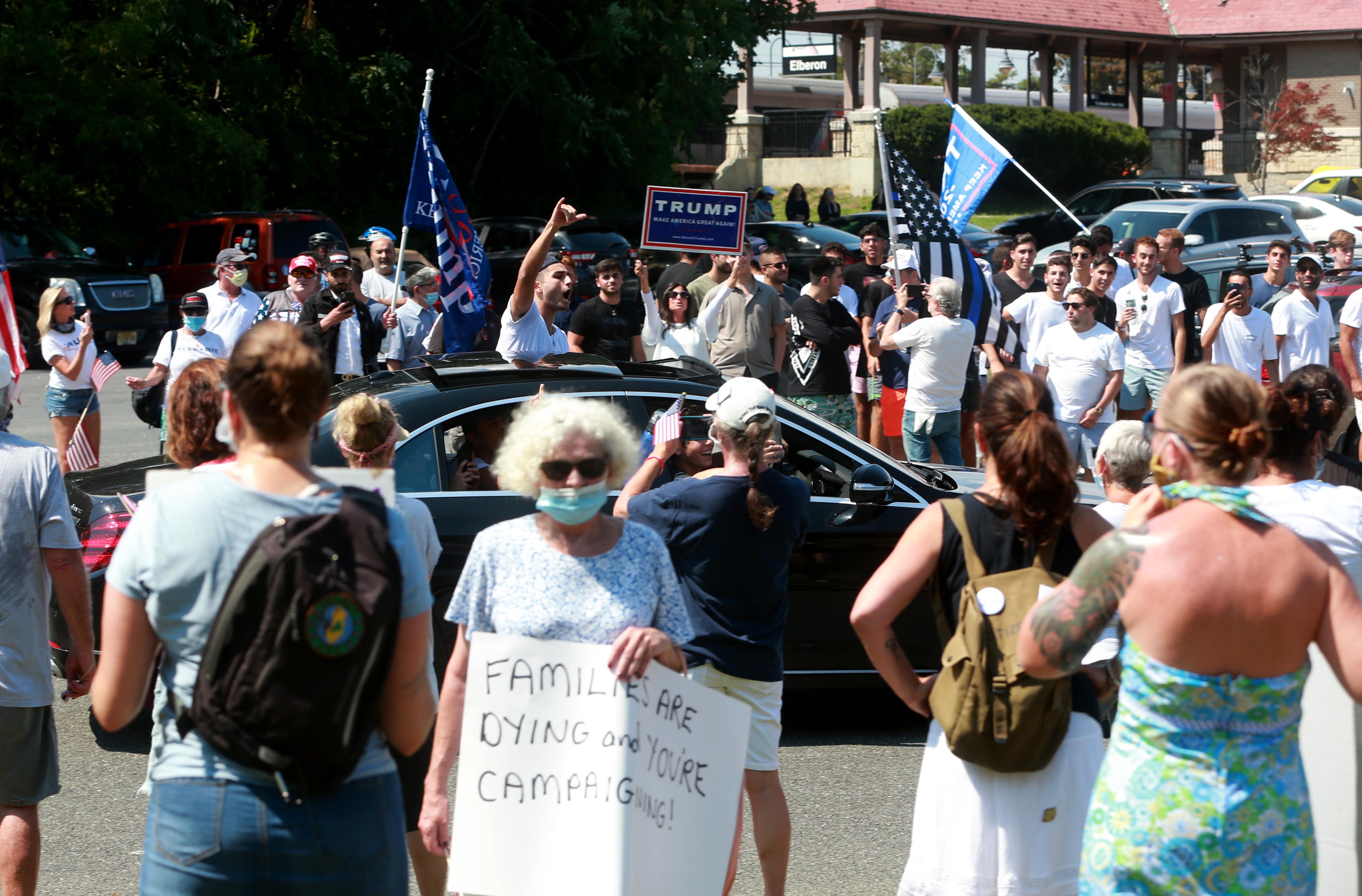 Protest Greets Trump Arrival