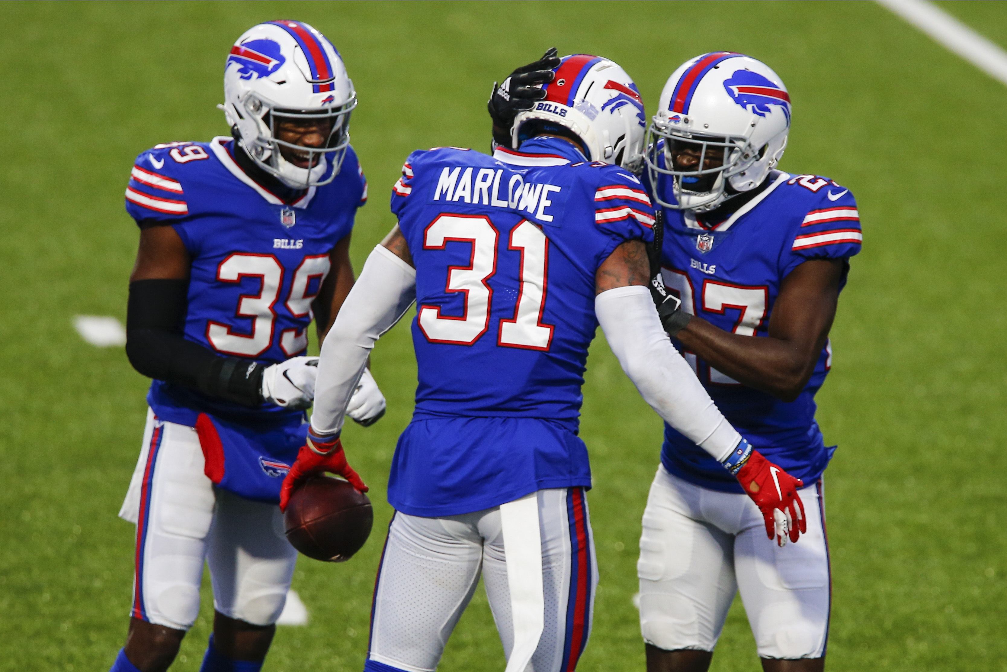 Buffalo Bills strong safety Dean Marlowe (31) walks on the field