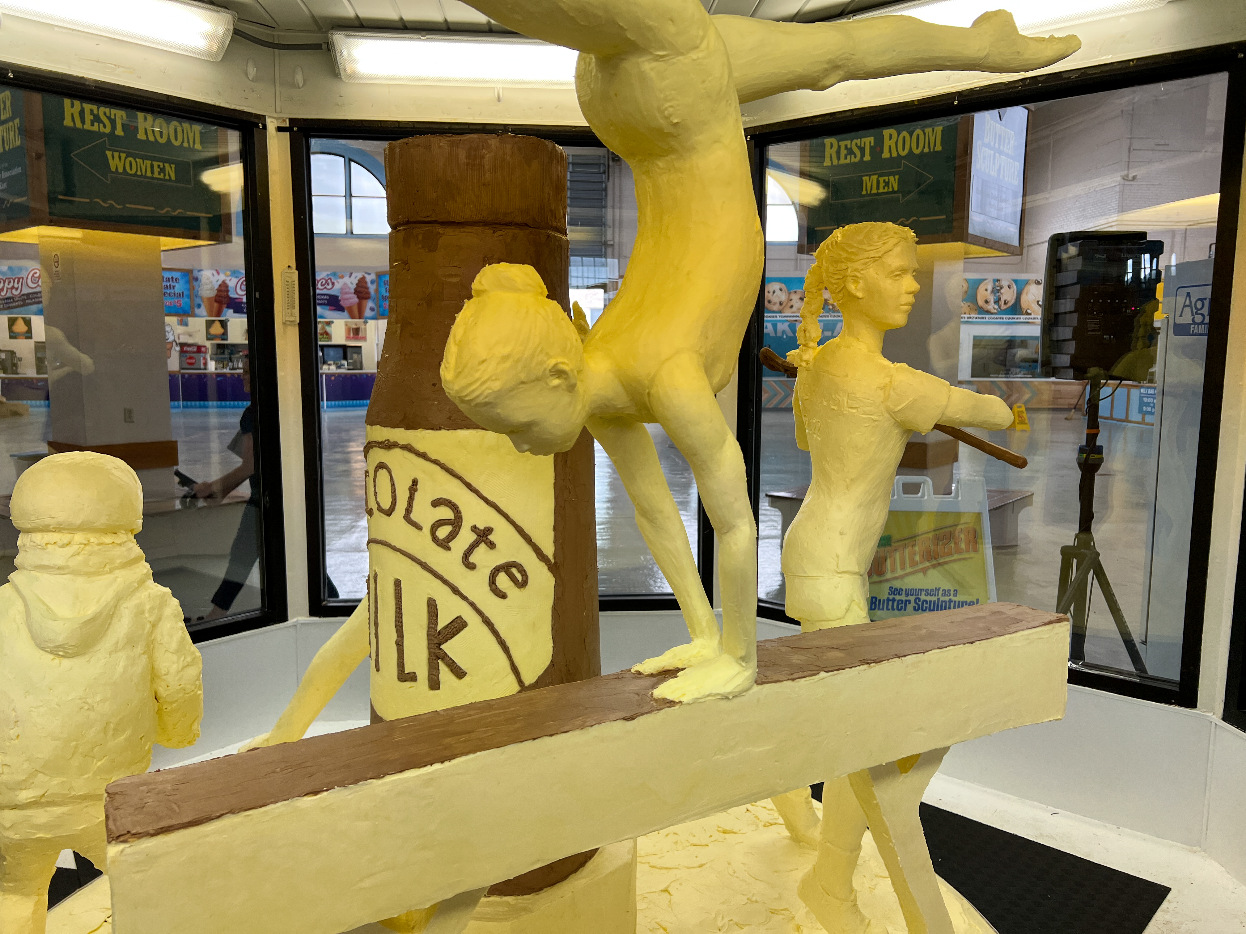 The 2022 butter sculpture at the New York State Fair. "Refuel Her Greatness--Celebrating the 50th Anniversary of Title IX" (Charlie Miller | cmiller@syracuse.com)