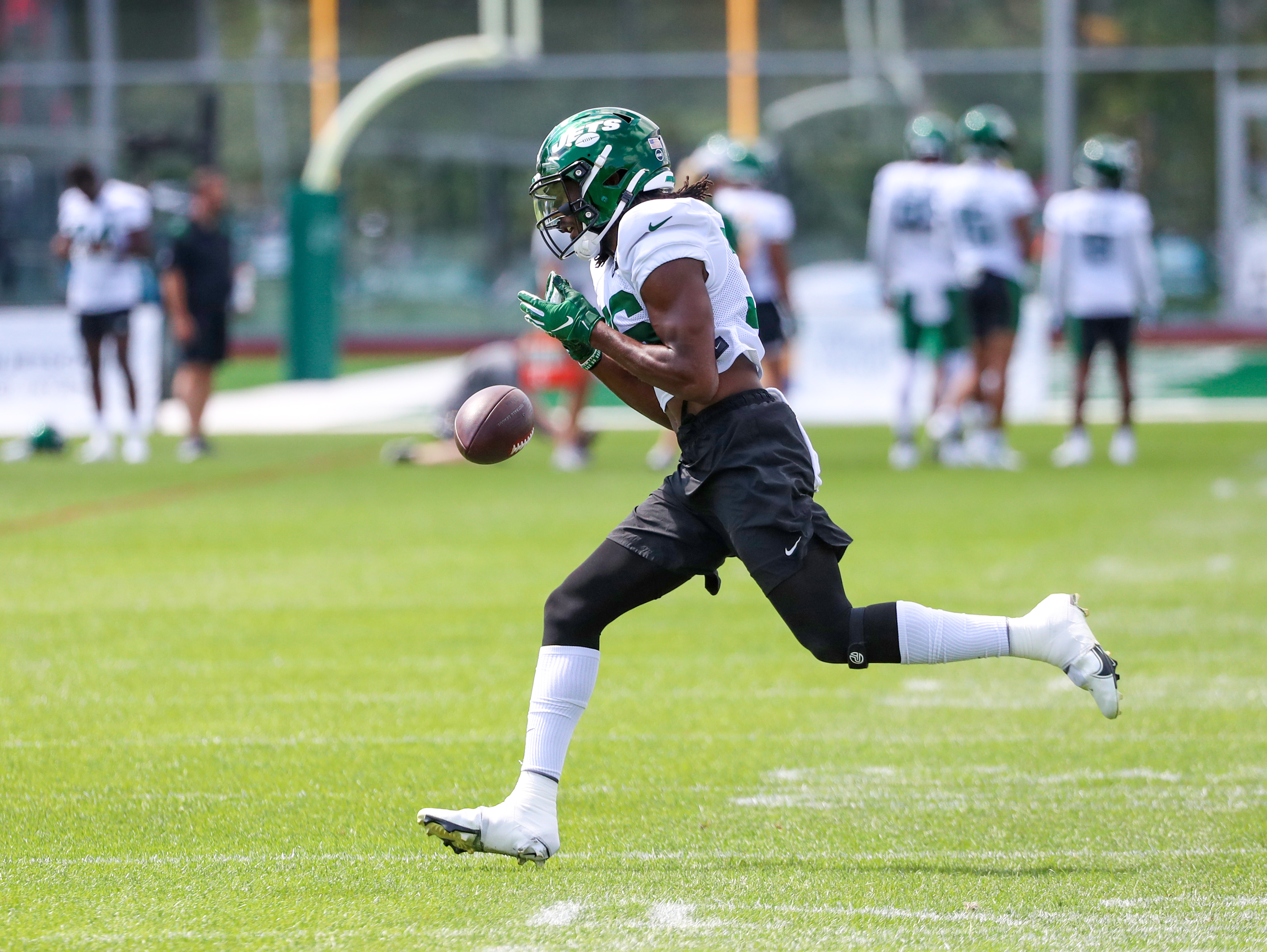 August 6, 2019, Florham Park, New Jersey, USA: New York Jets strong safety Jamal  Adams (33) during training camp at the Atlantic Health Jets Training  Center, Florham Park, New Jersey. Duncan Williams/CSM