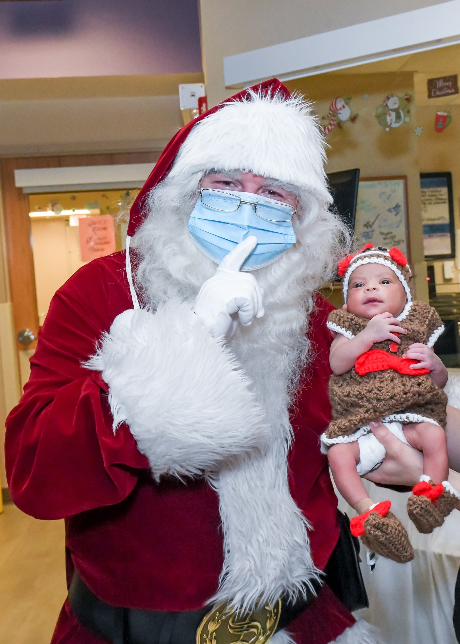 Santa visits Hurley NICU newborns 