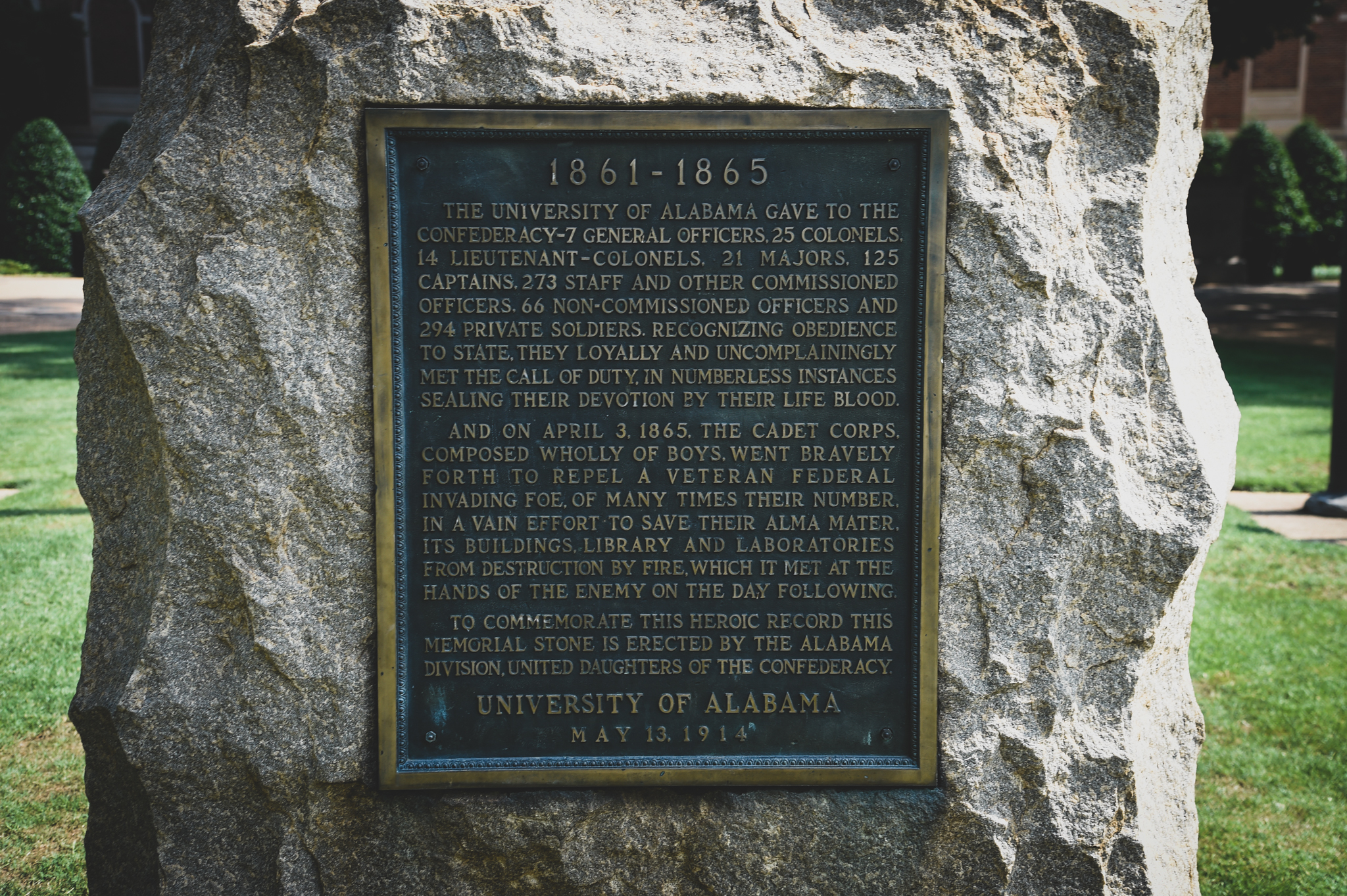 A monument honoring Confederate soldiers, erected by the Alabama Division of the United Daughters of the Confederacy in May 1914, remains at the Center of the Quad between Gorgas Library and Denny Chimes on the University of Alabama campus. Photo taken Wednesday, June 3, 2020. (Ben Flanagan / AL.com)