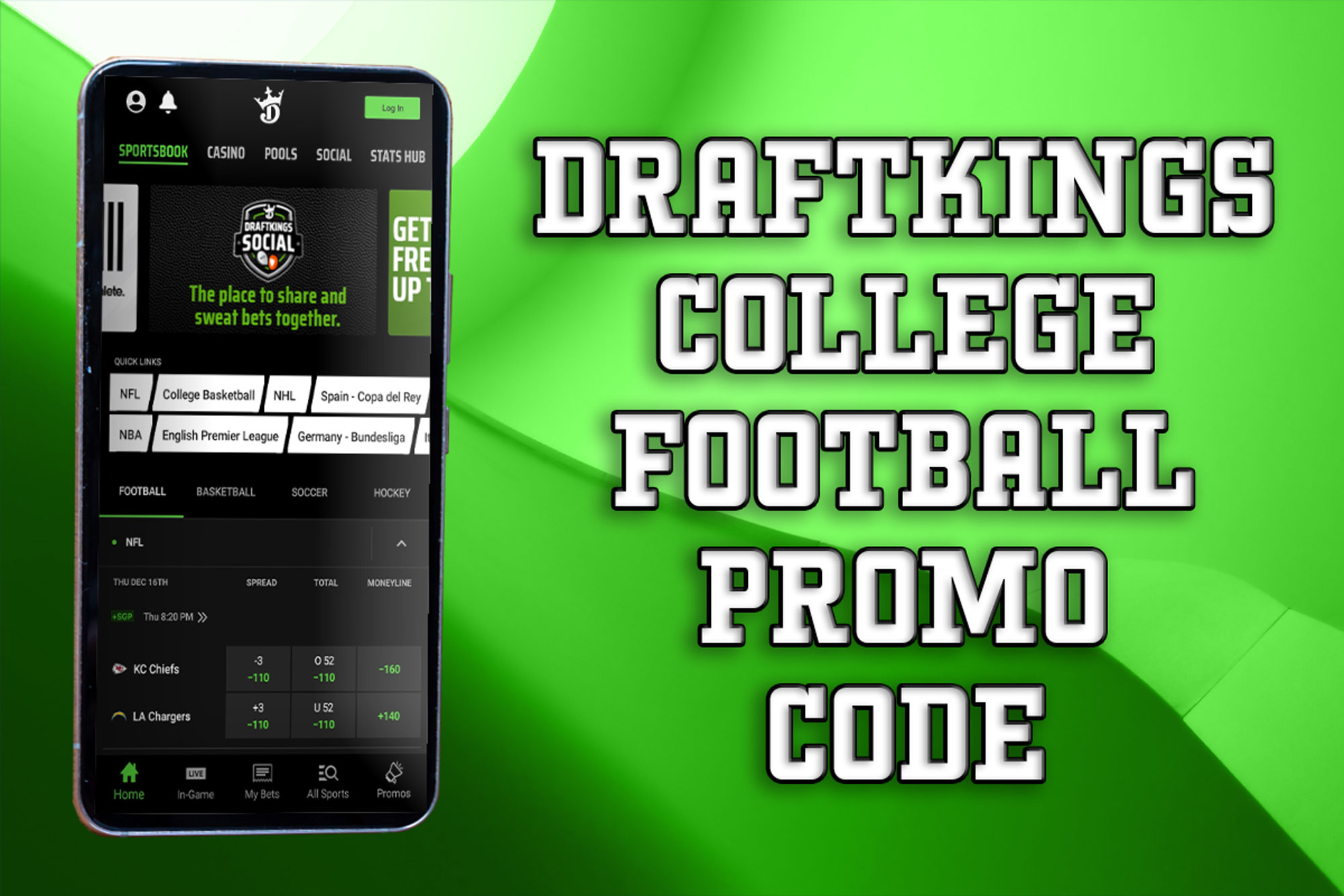 DraftKings Sportsbook Bonus Code: 'Bet $5, Win $200' for CFB Today