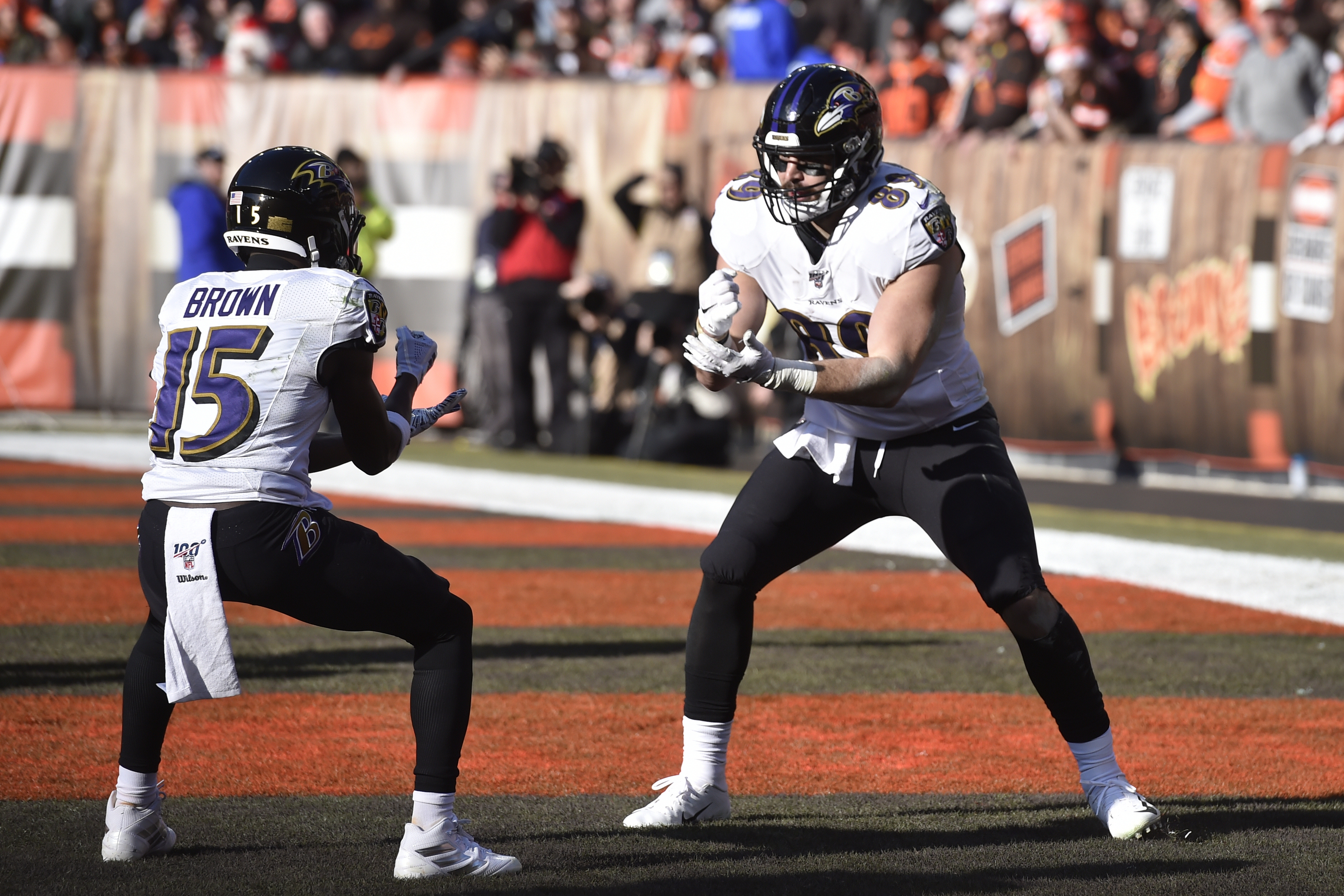 Photo: Baltimore Ravens wide receiver Marquise Brown and Mark