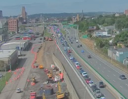 Traffic alert: Traffic backed up at I-690 east near Teall Avenue