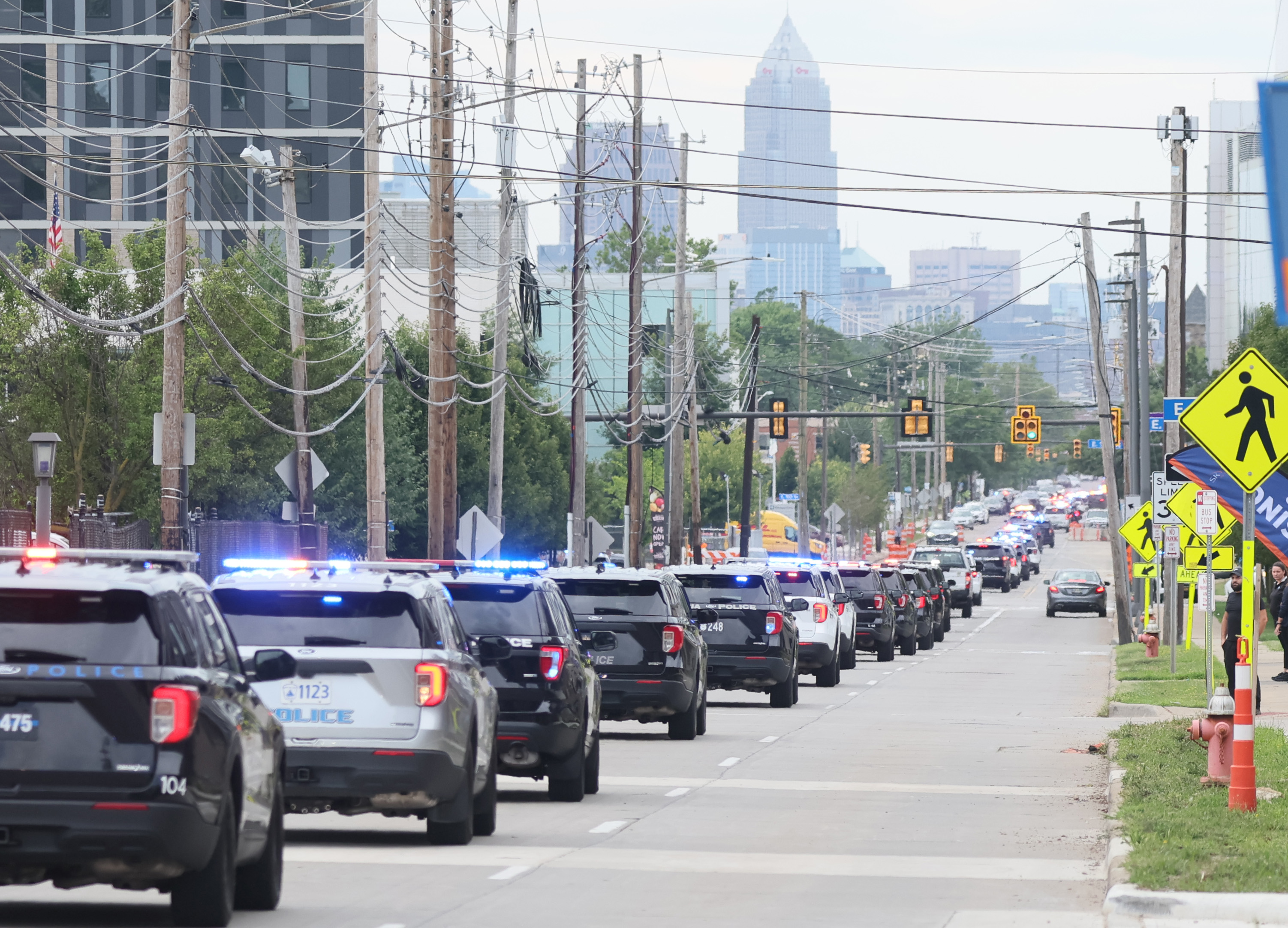 Police procession for slain Lorain police officer Phillip Wagner, July