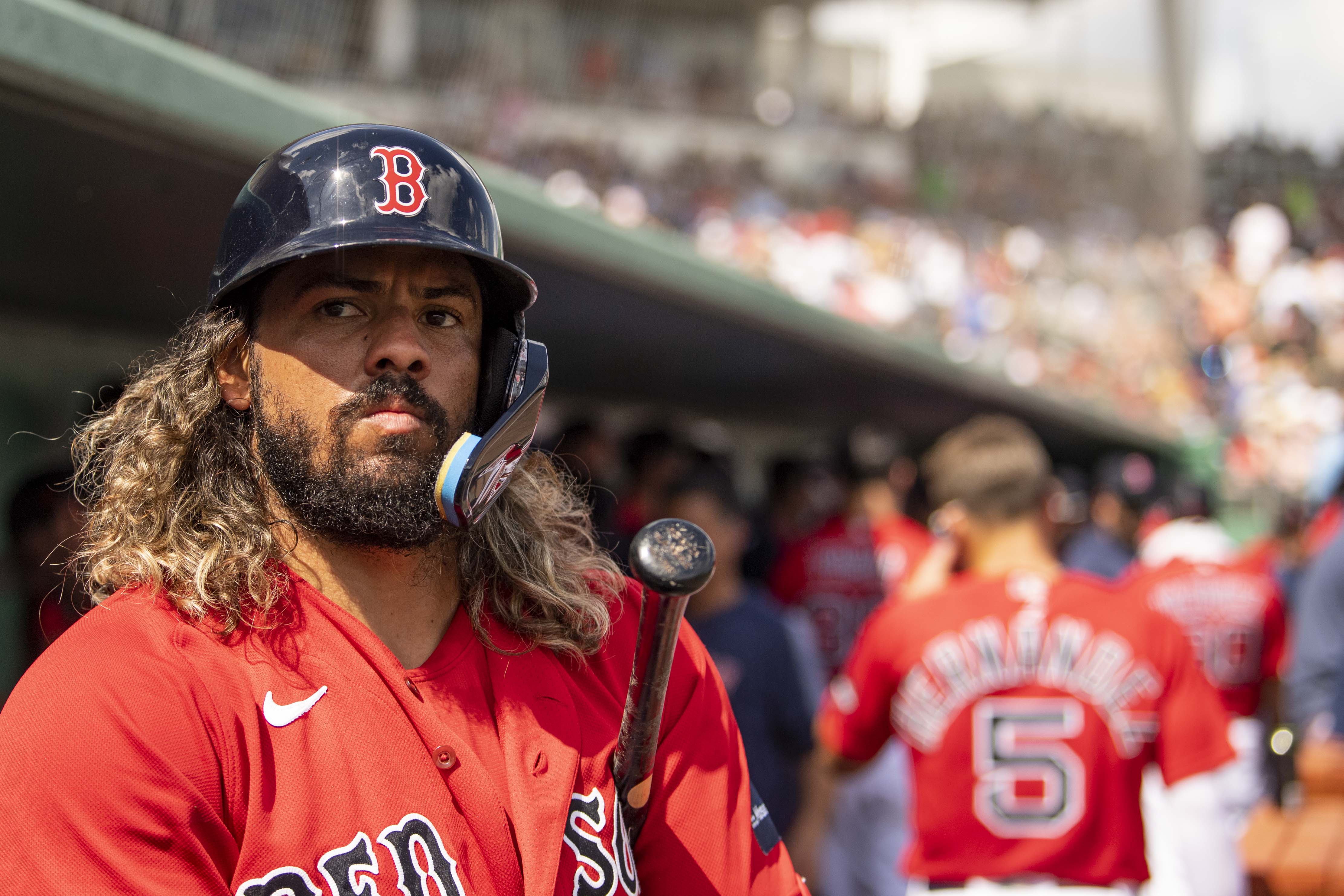 Jorge Alfaro of the Boston Red Sox bats during the game against the News  Photo - Getty Images