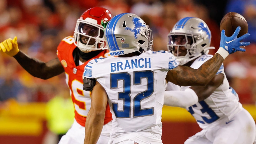 Detroit Lions safety Brian Branch (32) in action during an NFL