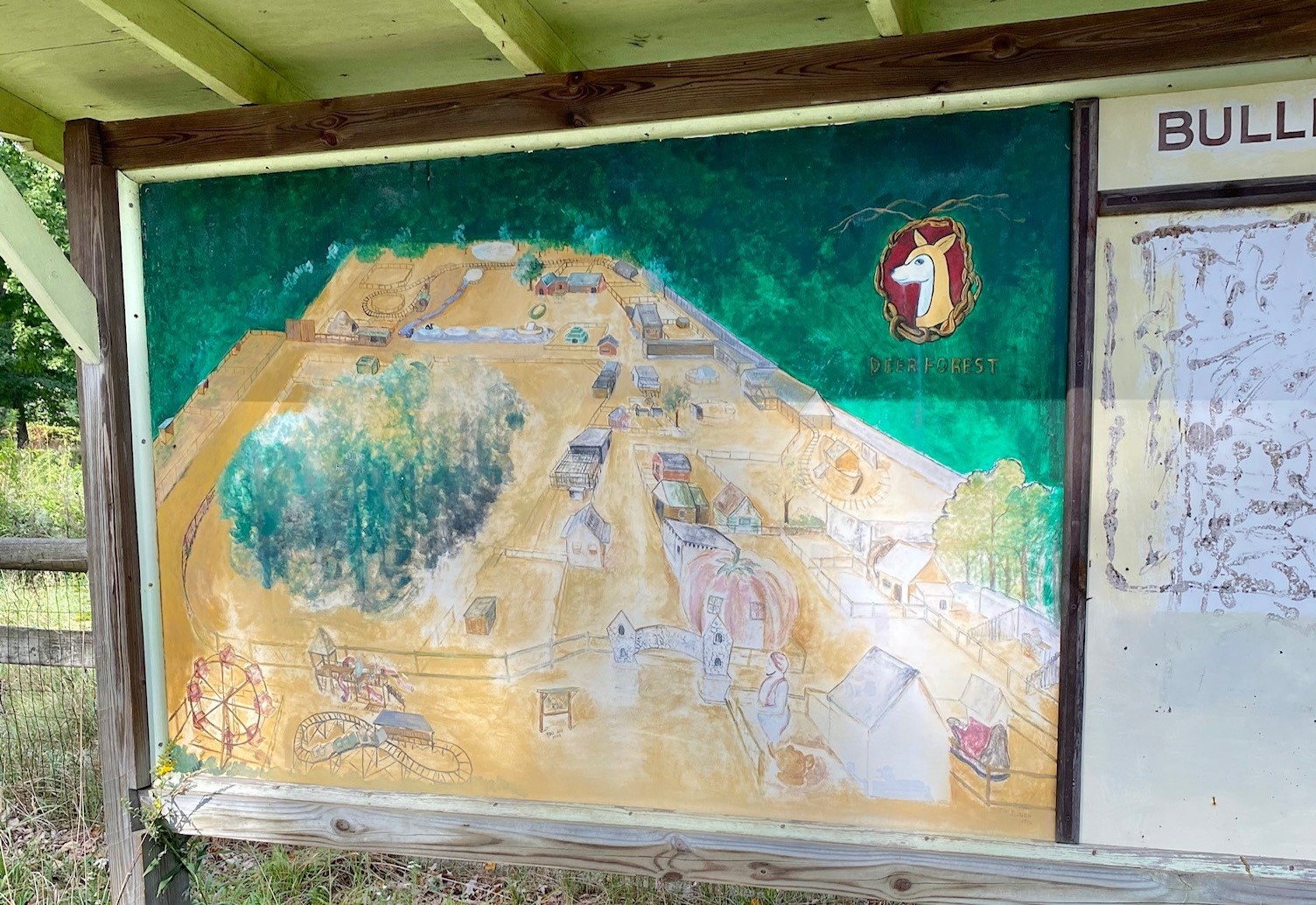 Ruins and remnants of Deer Forest Fun Park in Coloma, Michigan