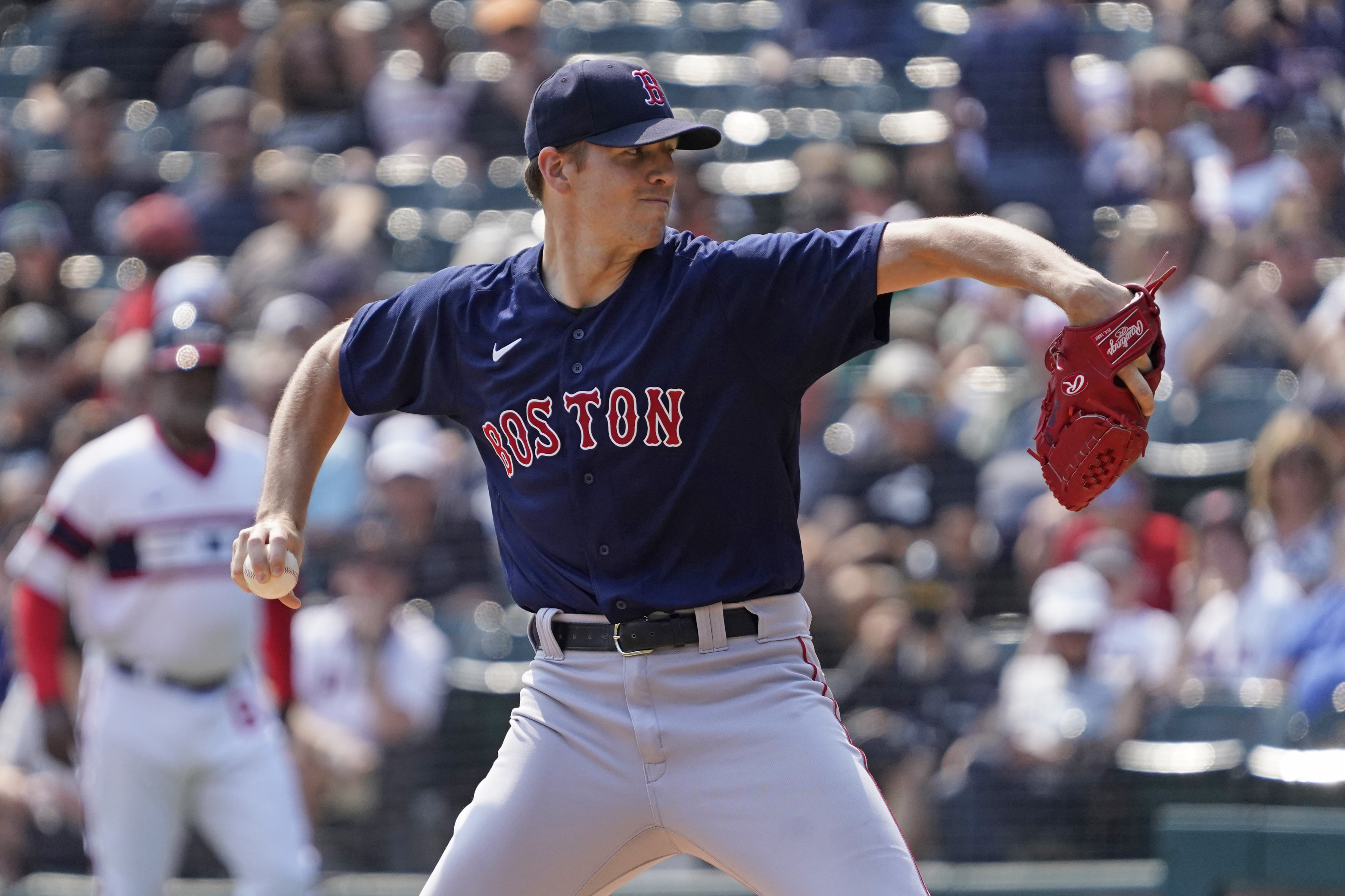 Chicago White Sox's Leury Garcia plays against the Boston Red Sox