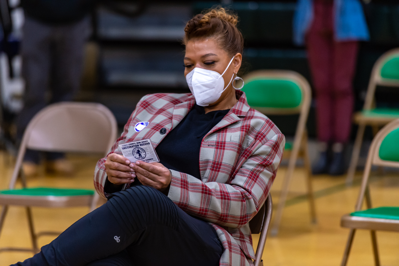 Queen Latifah at Vaccination Center