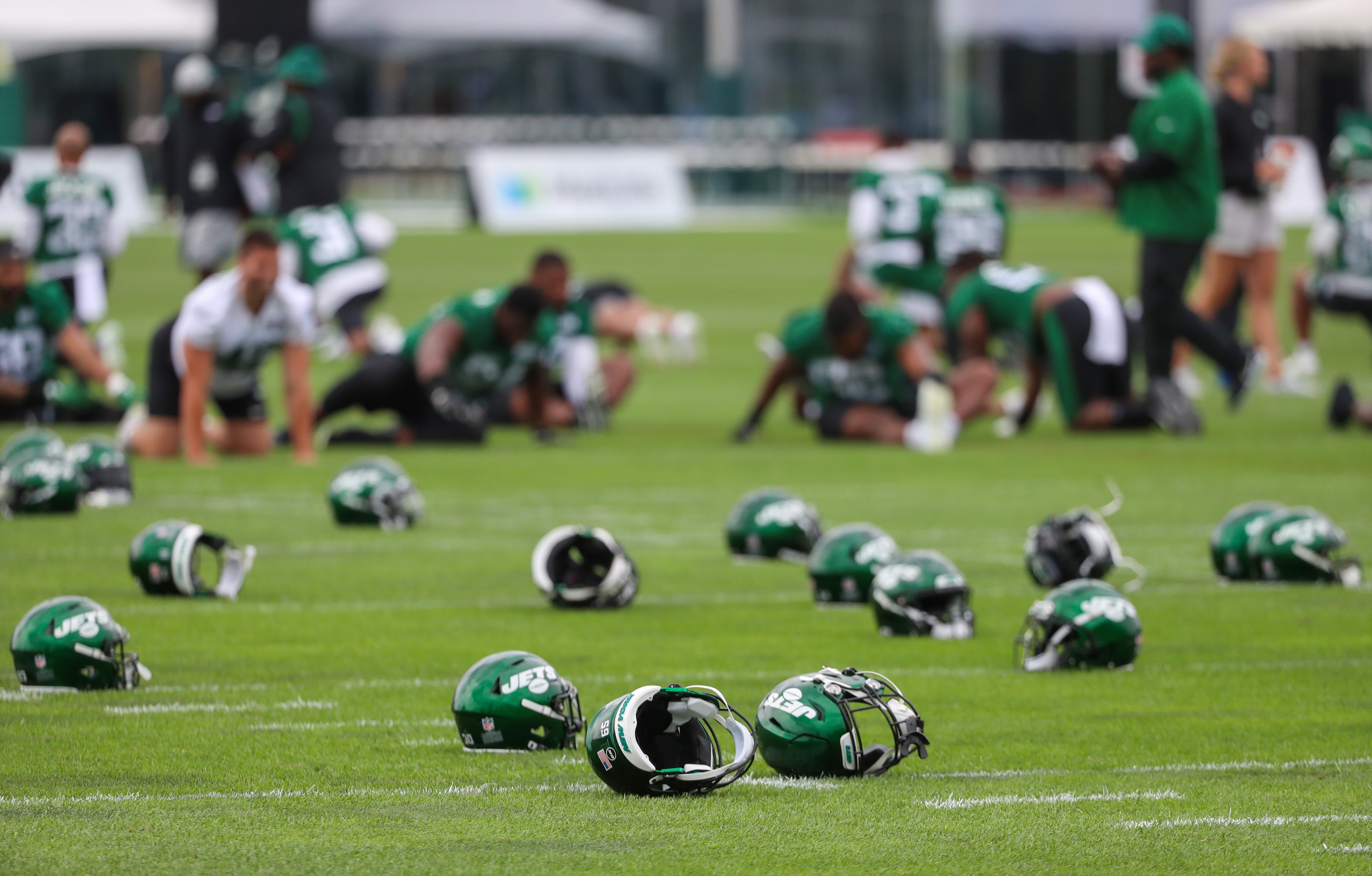 June 9, 2022, Florham Park, New Jersey, USA: New York Jets' offensive  linemen Laken Tomlinson (78) during organized team activities at the  Atlantic Health Jets Training Center, Florham Park, New Jersey. Duncan