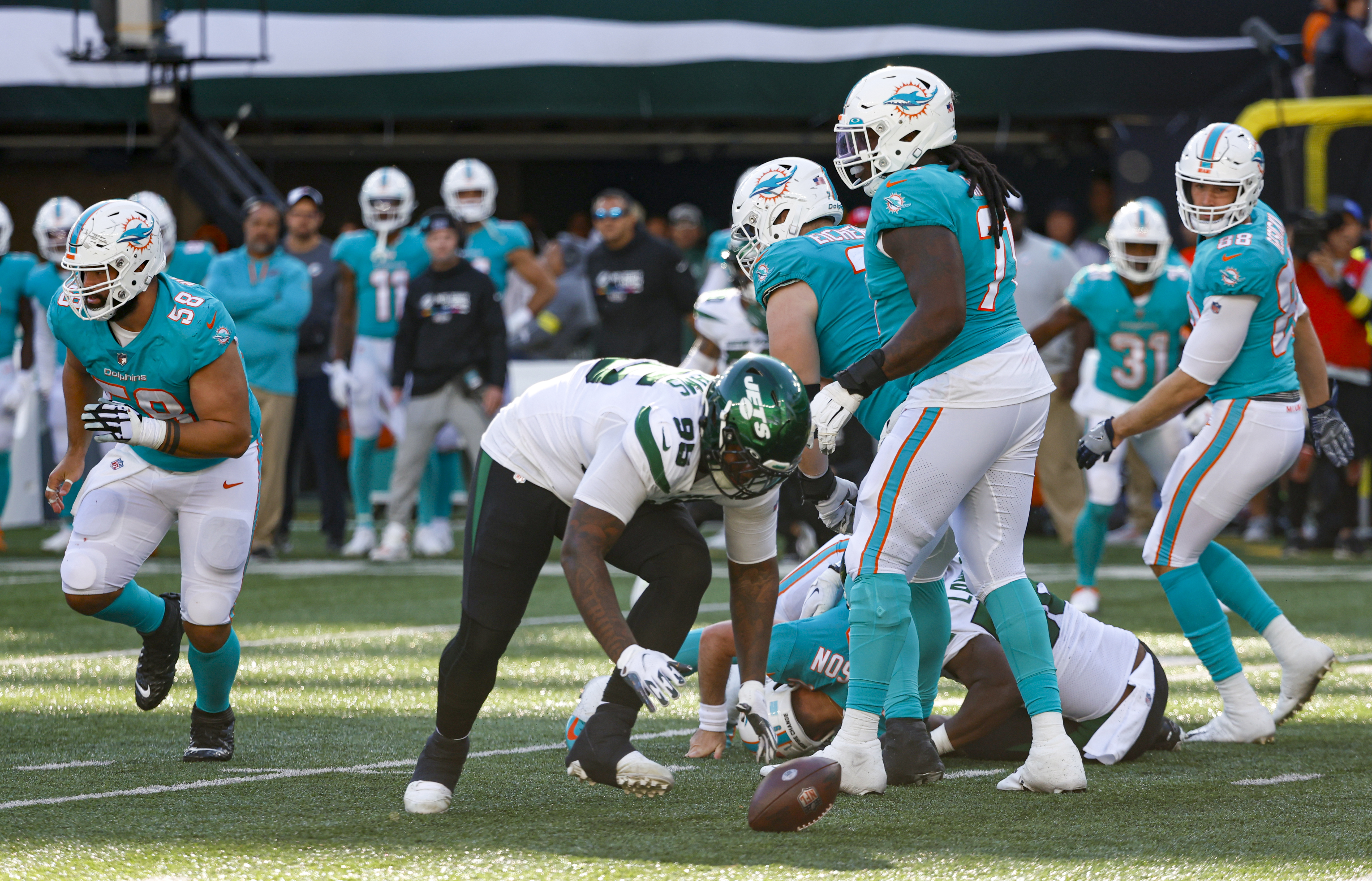 Miami Dolphins wide receiver Cedrick Wilson Jr. (11) runs against the New  York Jets during an NFL football game Sunday, Oct. 9, 2022, in East  Rutherford, N.J. (AP Photo/Adam Hunger Stock Photo - Alamy