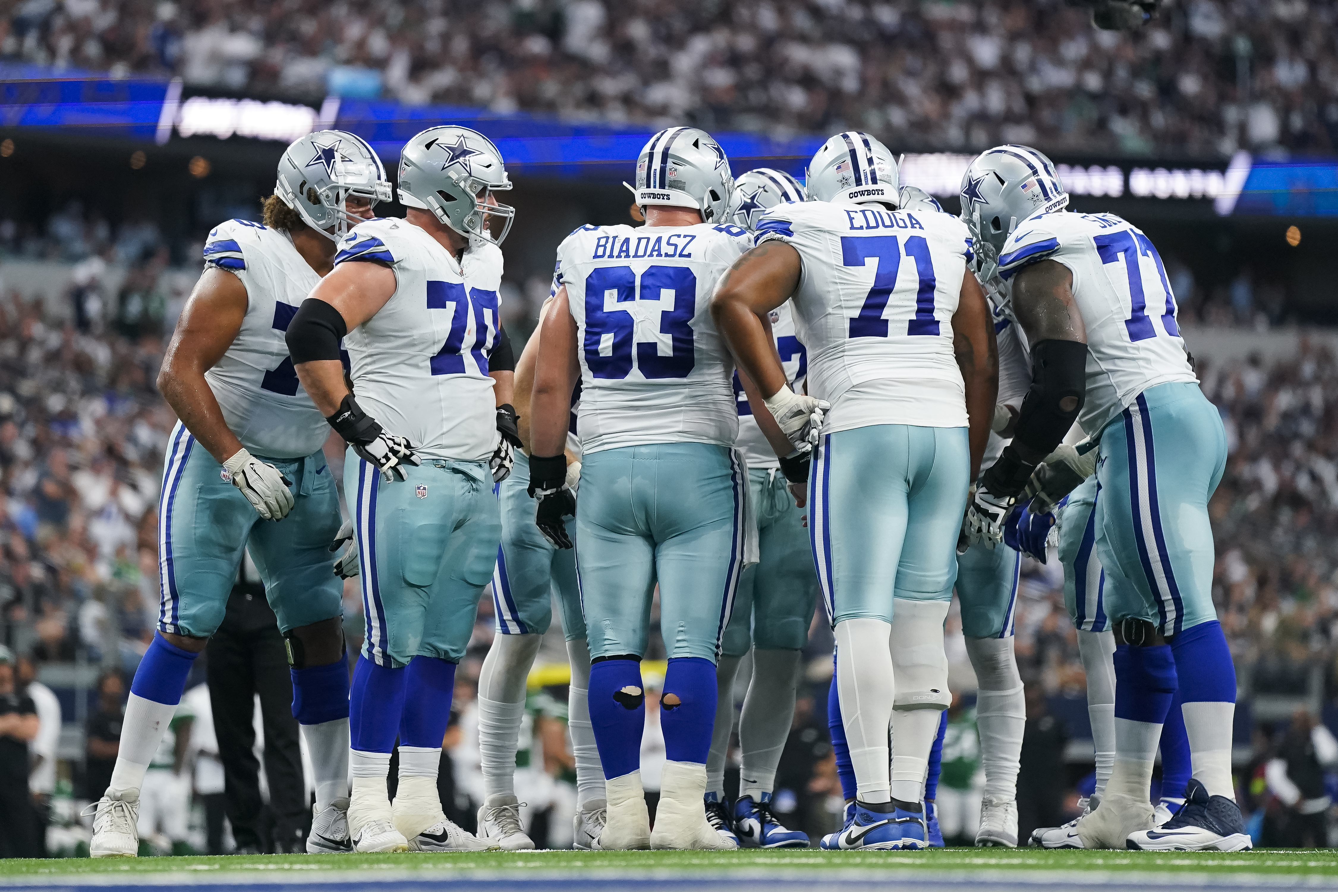 Dallas Cowboys offensive lineman Terence Steele (78) and Zack