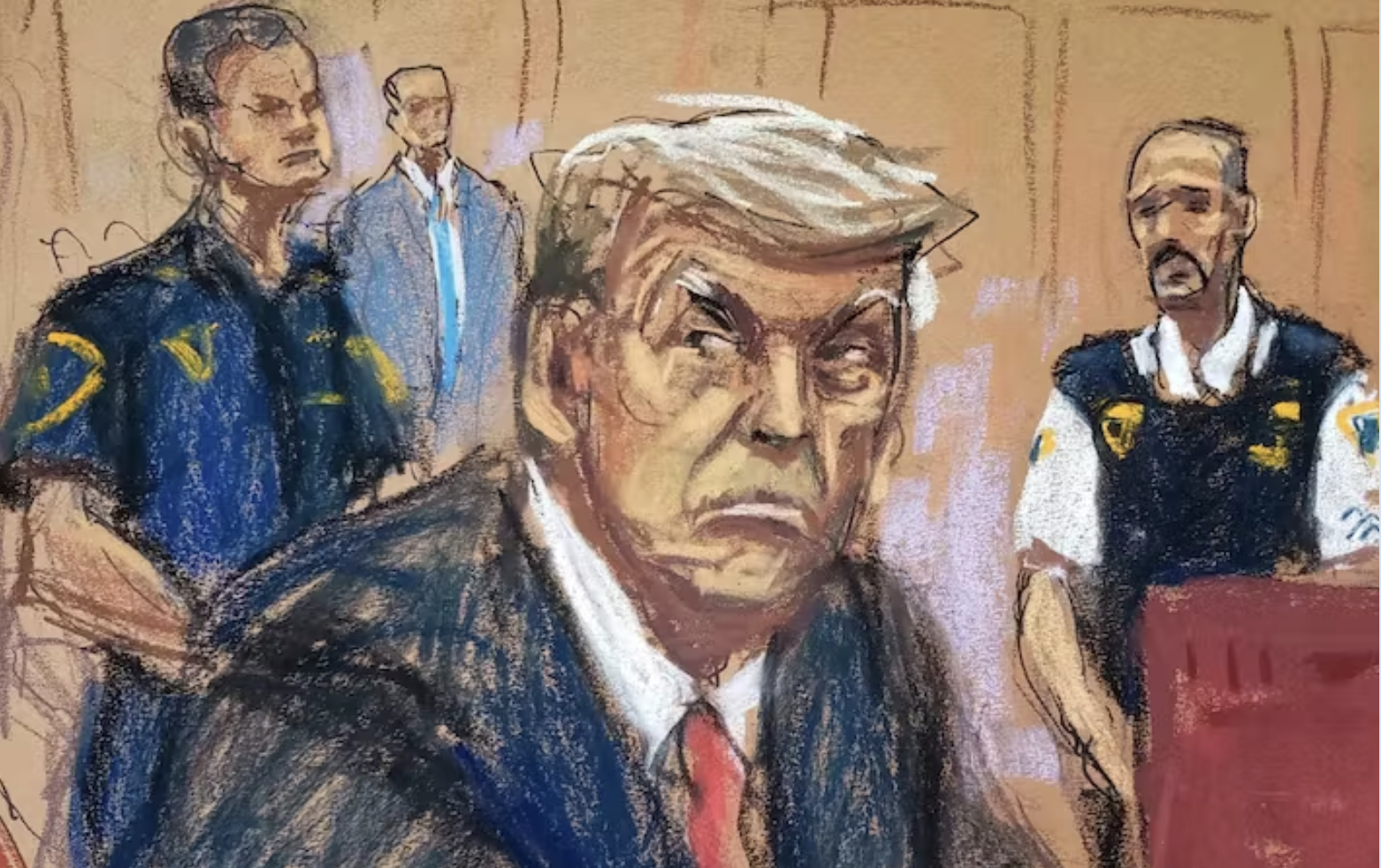 Tom Brady courtroom sketch: A unique take on his face.