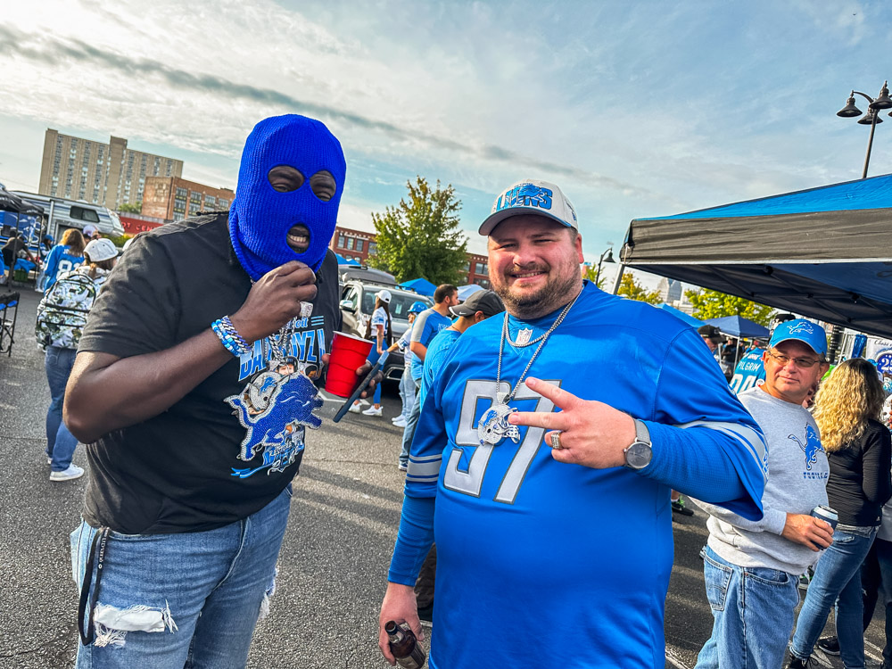 Tailgate scene before the Detroit Lions 2023 home opener 