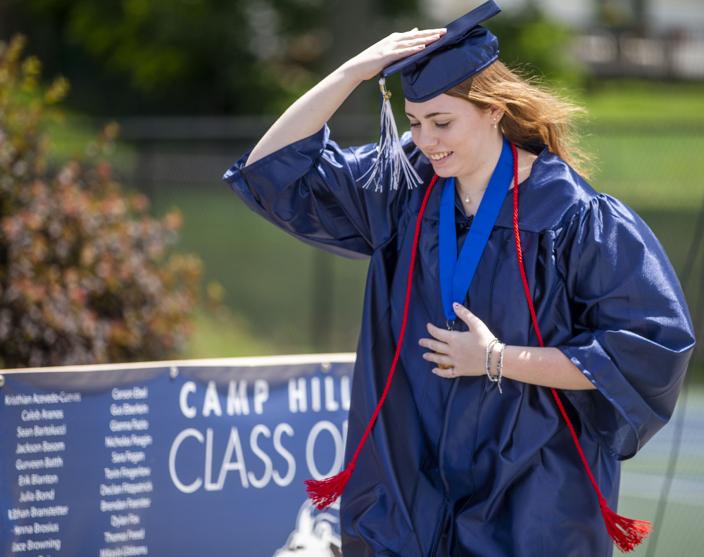 Camp Hill High School holds outdoor graduation, ten students at a time
