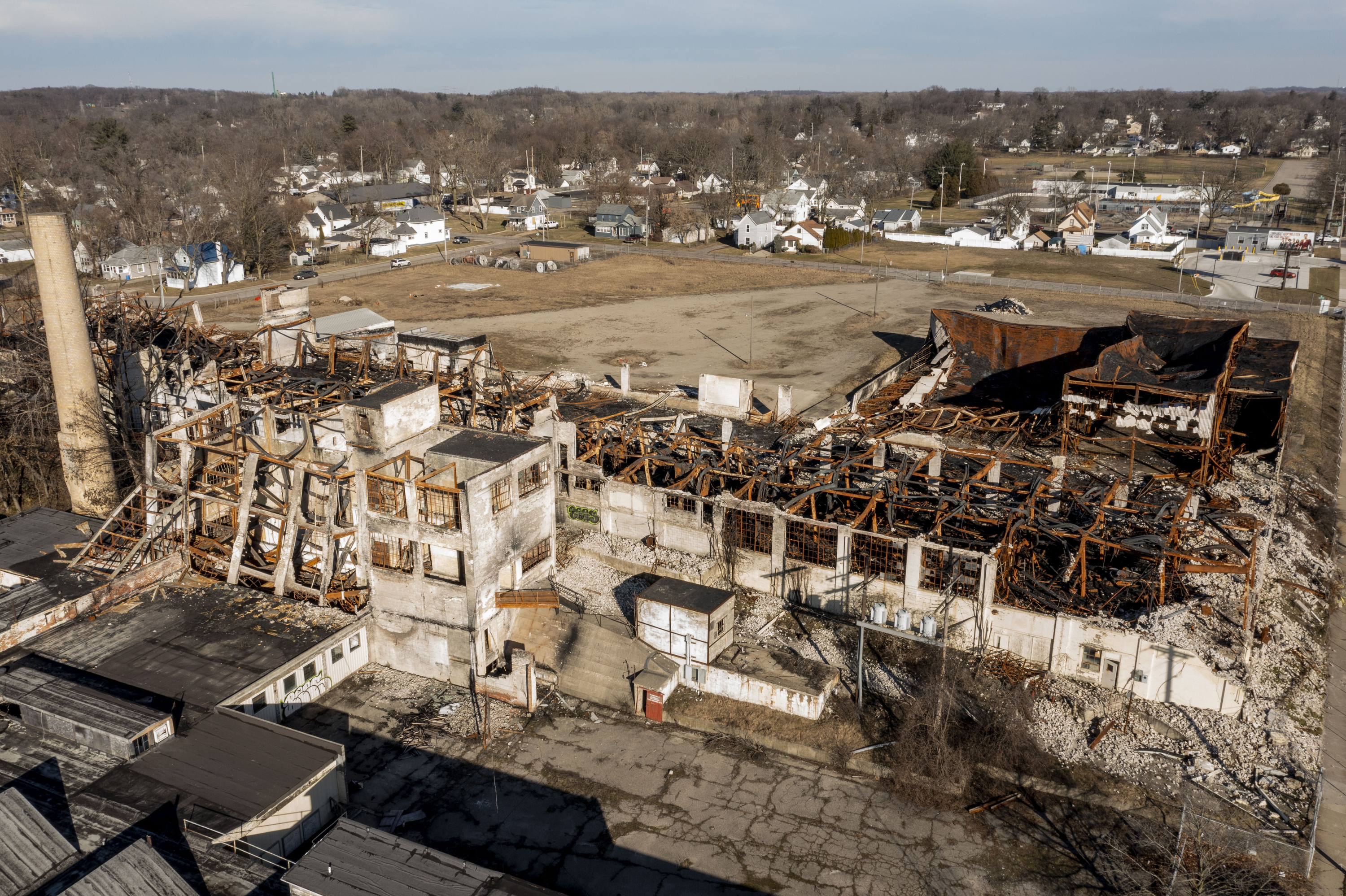 Ruins of Jackson factory fire six months later
