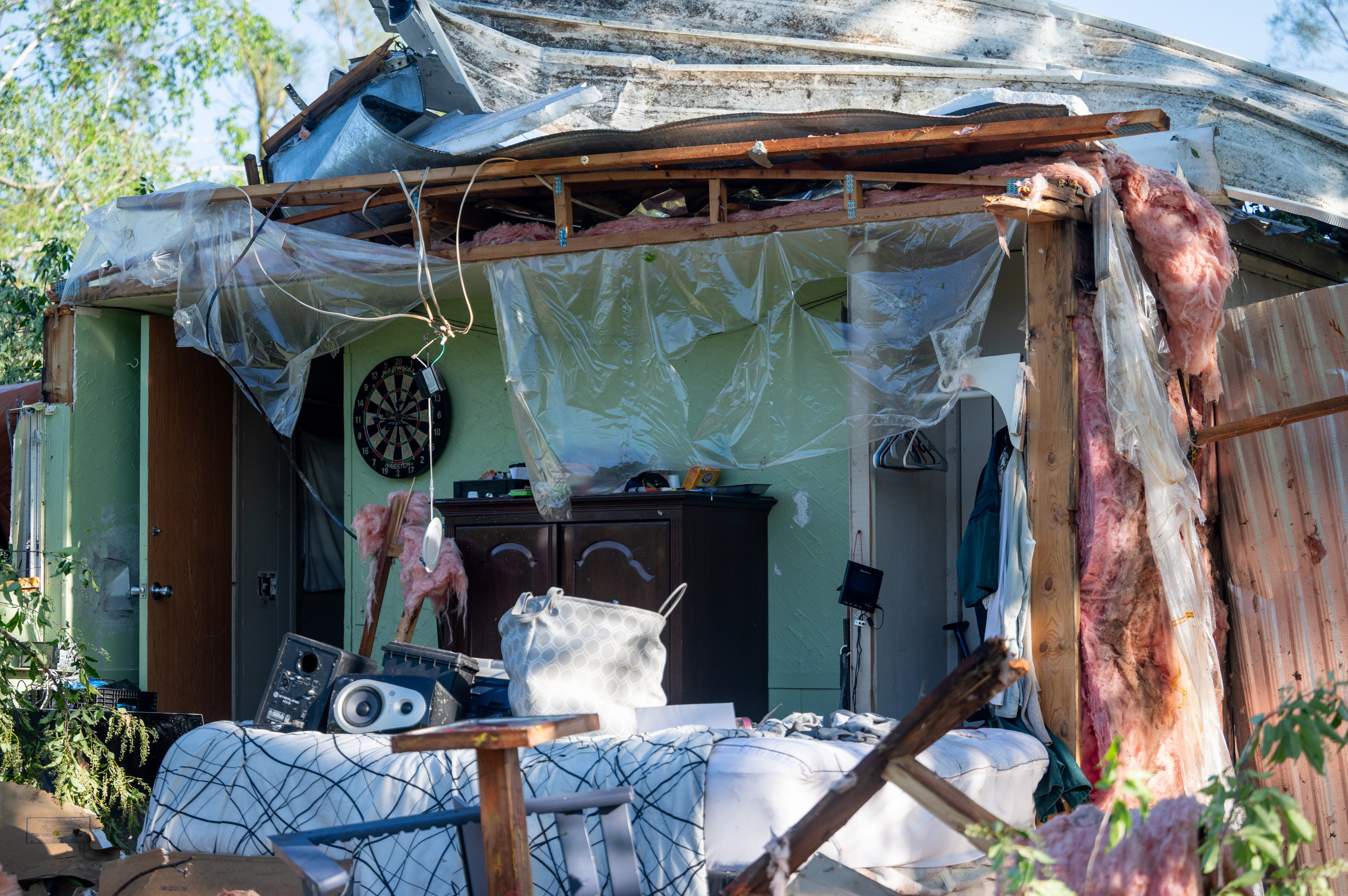 Aftermath of potential tornadoes at Pavilion Estates