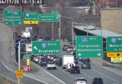 Update: Lanes reopened after part of I-690 West in Syracuse closed