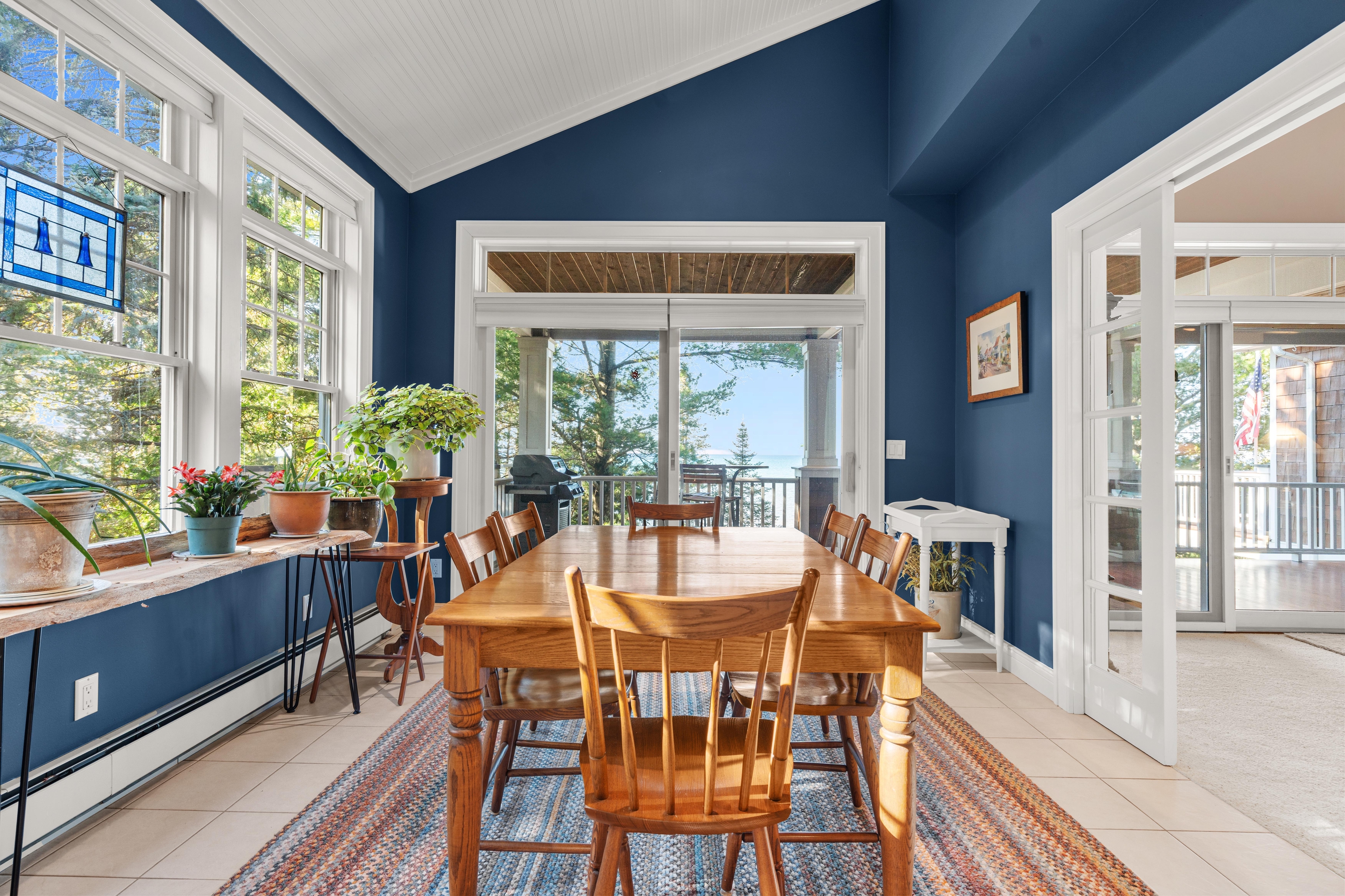 Interior photographs of 4093 Lake Shore Drive in Charlevoix, this gem is listed at $2,099,900 through Berkshire Hathaway HomeServices Michigan Real Estate – Traverse City and The Crane Group with associate broker Johnny Crane and his brother, co-listing agent Matt Crane.