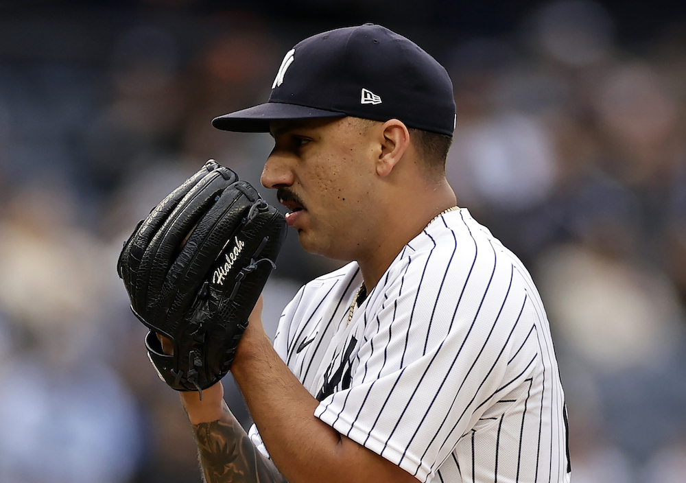 Nestor Cortes speaks to reporters after rehab outing with Somerset