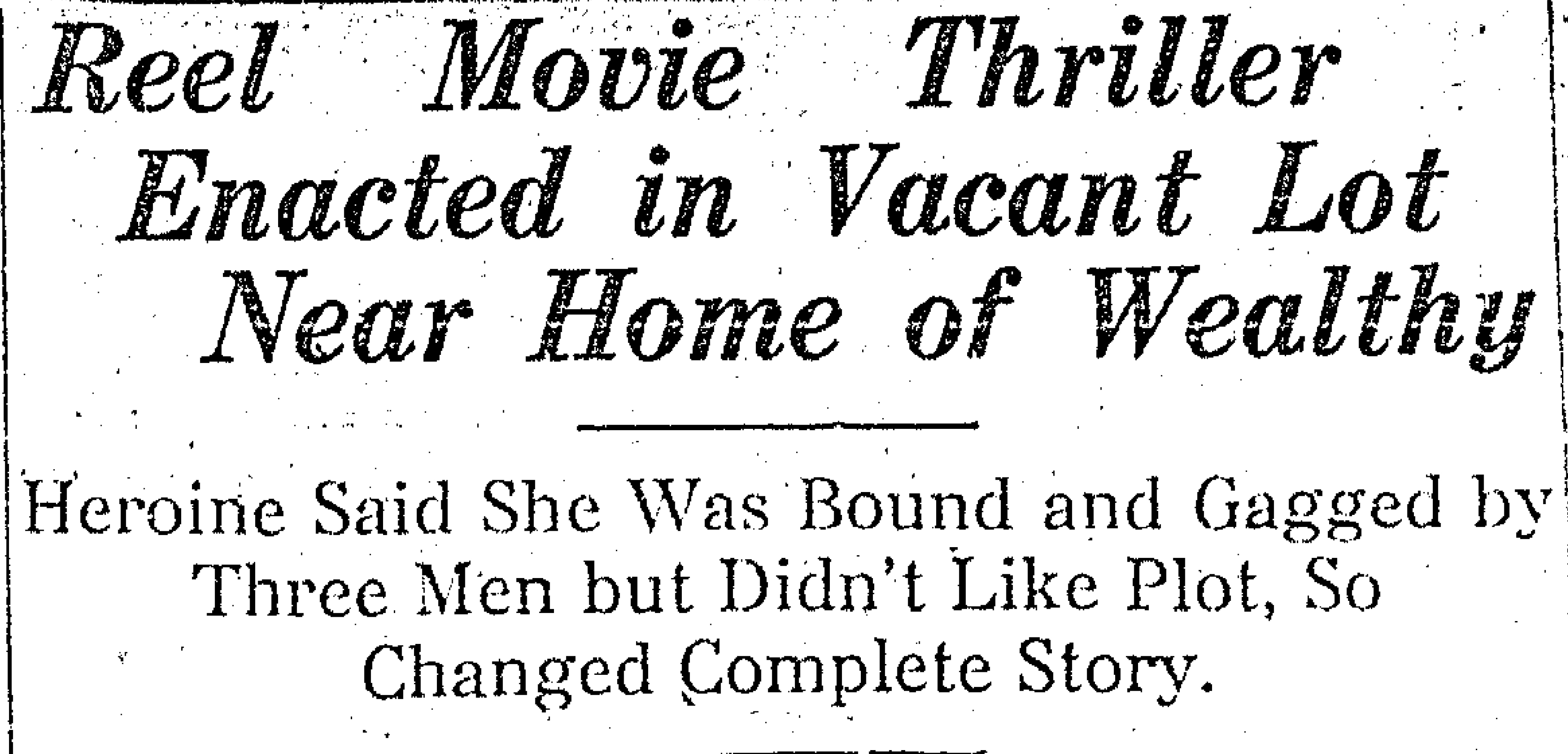 1920: A phony kidnapping gets a silent film treatment by creative Syracuse  reporter - syracuse.com