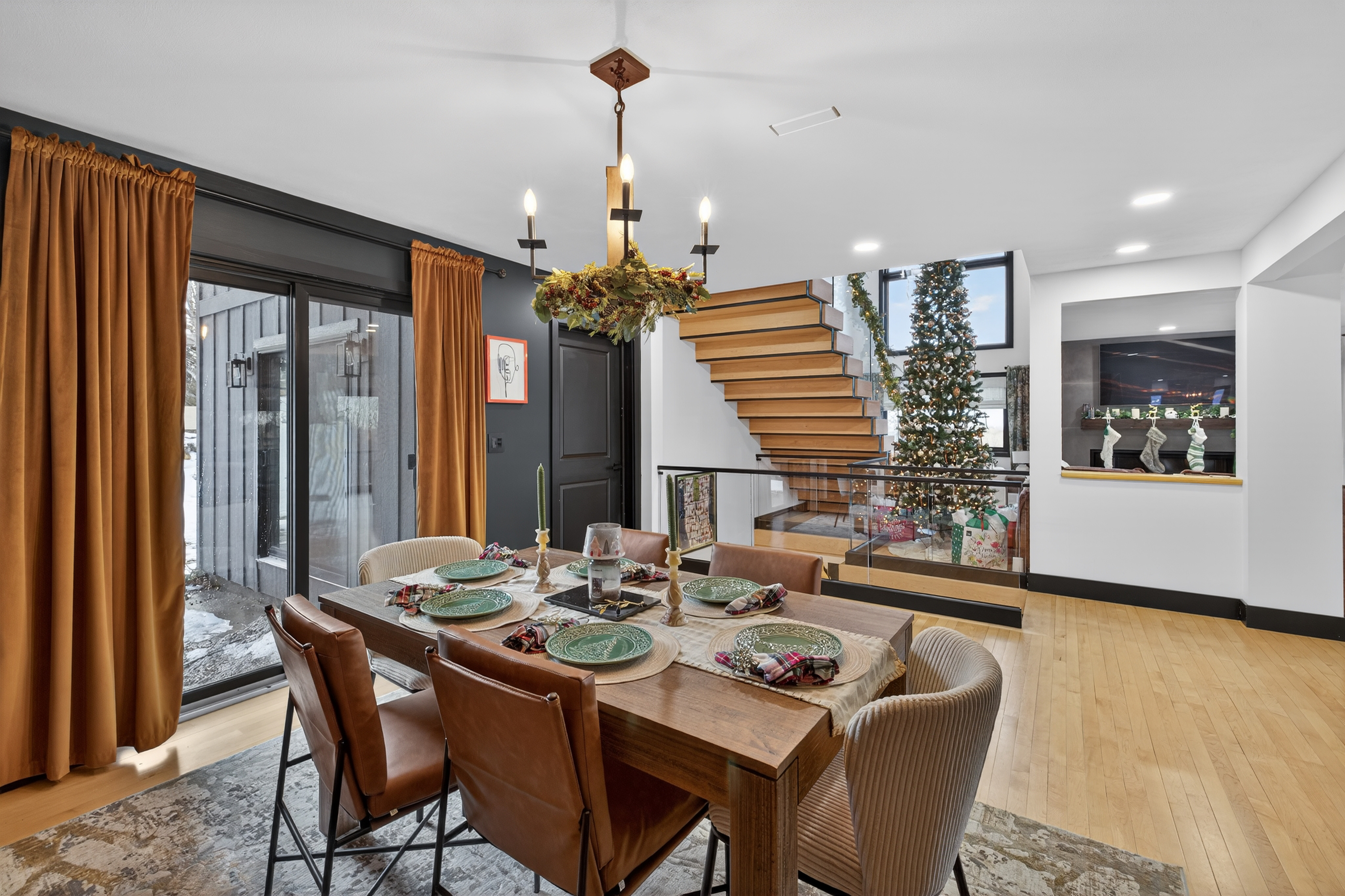 - Christina Cianciosi grew up admiring the house at 101 Alton Street in Syracuse which borders Bellevue Country Club. In 2022, she bought the unique home and gave it an extensive renovation. The open dining room has views of the yard and the back of the new floating staircase. Courtesy of Kyle Fedrizzi, owner of kfotography315, LLC.
