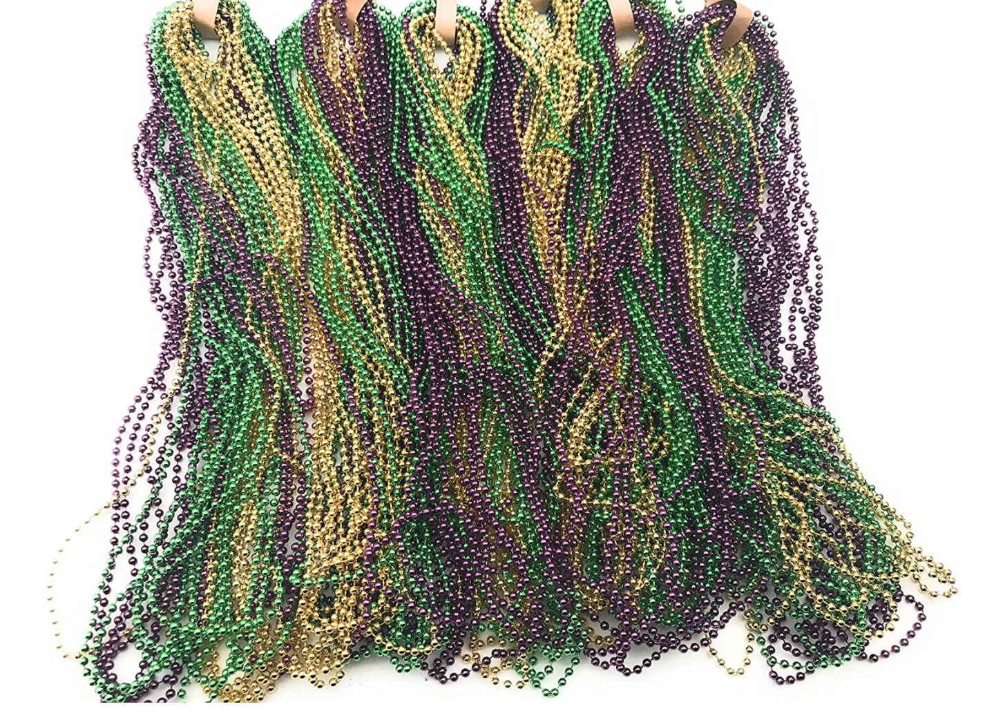 Light Up Green & Gold Mardi Gras Necklace Beads