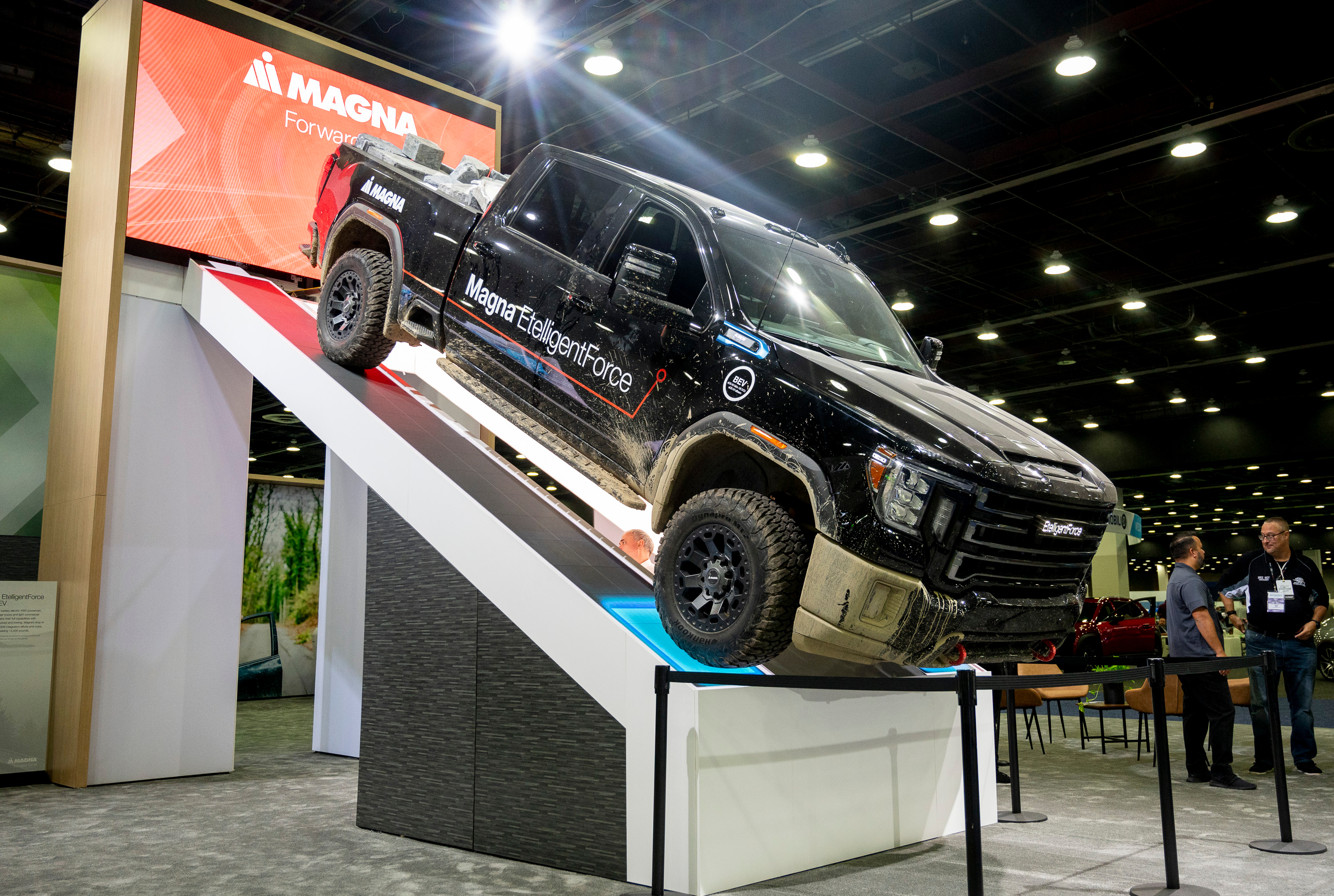 The Magna display during the 2022 North American International Auto Show at Huntington Place in Detroit on Wednesday, Sept. 14 2022.