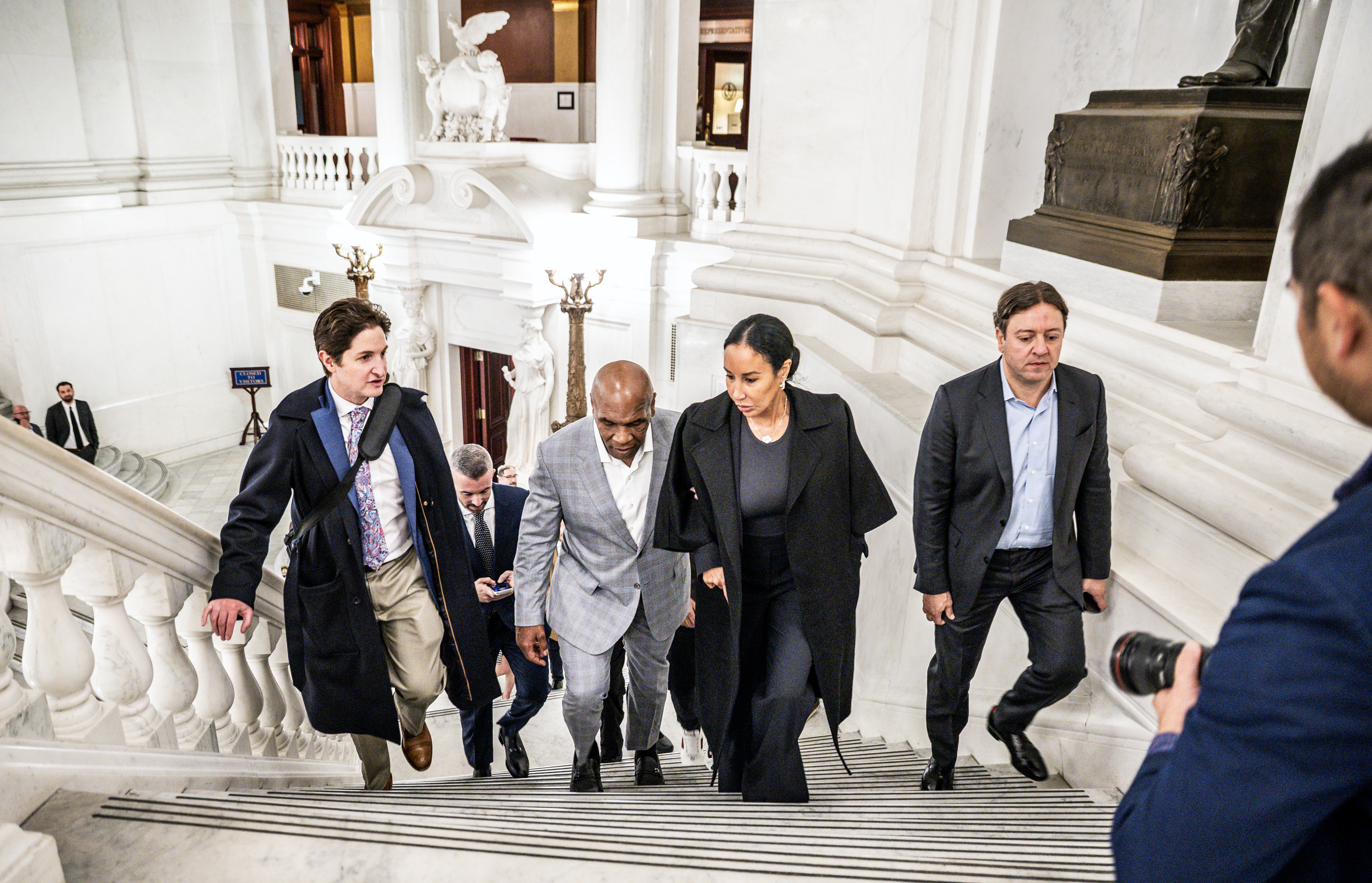 Mike Tyson heads to meet with state legislators at the Capitol in Harrisburg to advocate for the legalization of adult-use cannabis.   October 29, 2025.  Dan Gleiter | dgleiter@pennlive.com