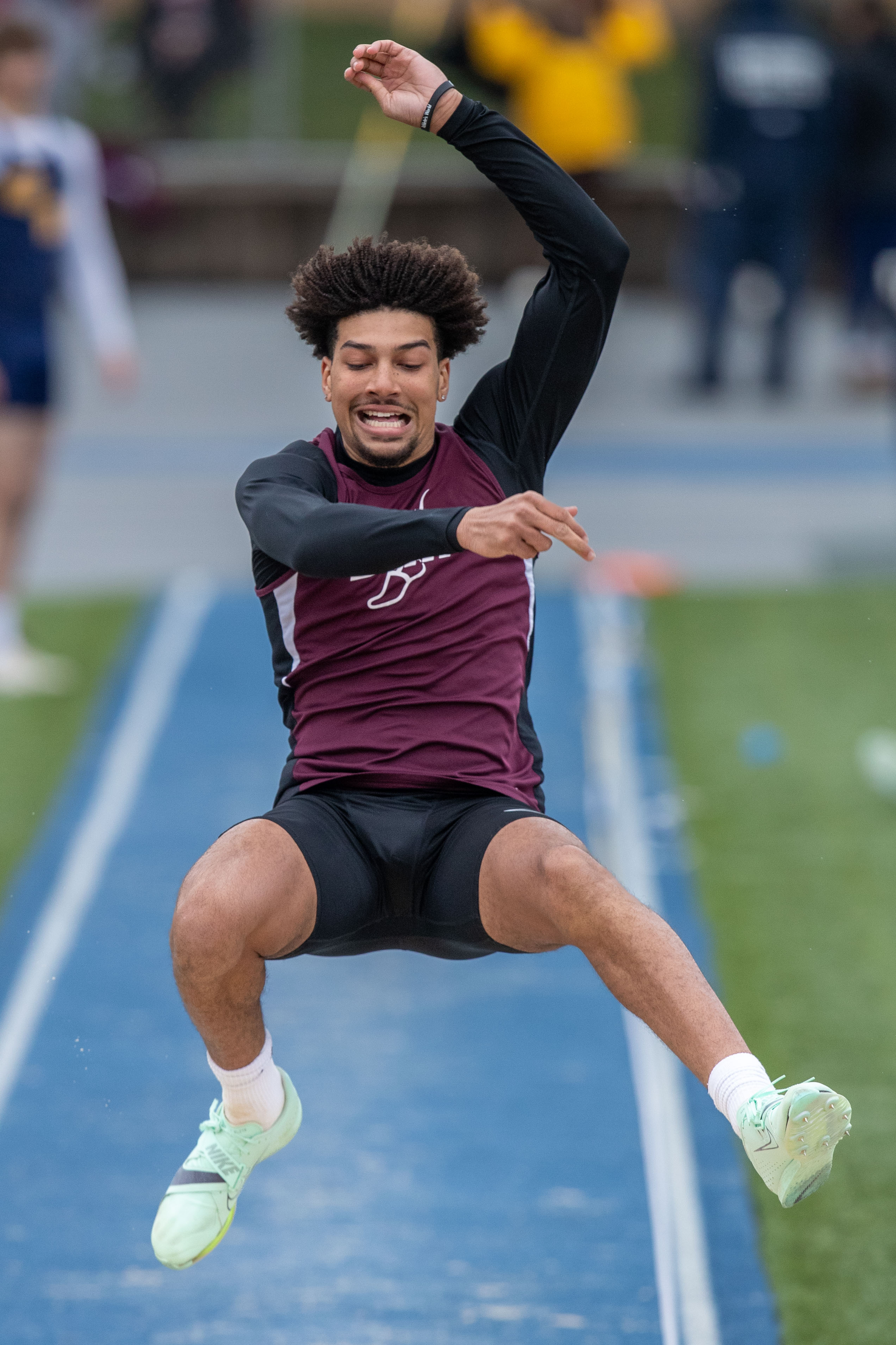 Spender Edey, Shippensburg, wins the triple jump, with a mark of 44’ 3.5” at the 2023 Tim Cook Memorial Invitational track & field meet at Chambersburg, Pa., Mar. 25, 2023.Mark Pynes | pennlive.com